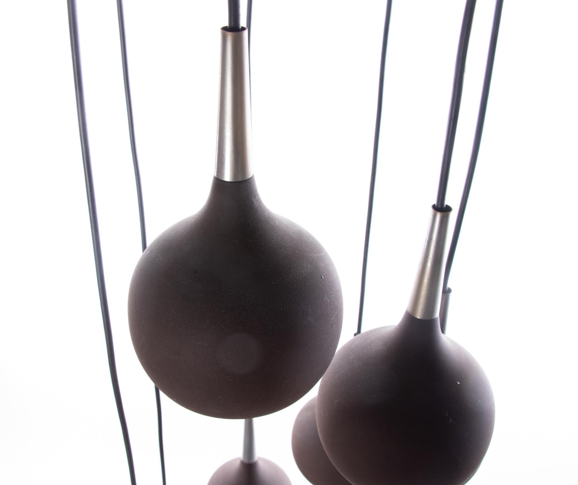 Mid-Century Modern 1970 Sweden Markaryd 'Dome' Cascade Chandelier by Hans-Agne Jakobsson