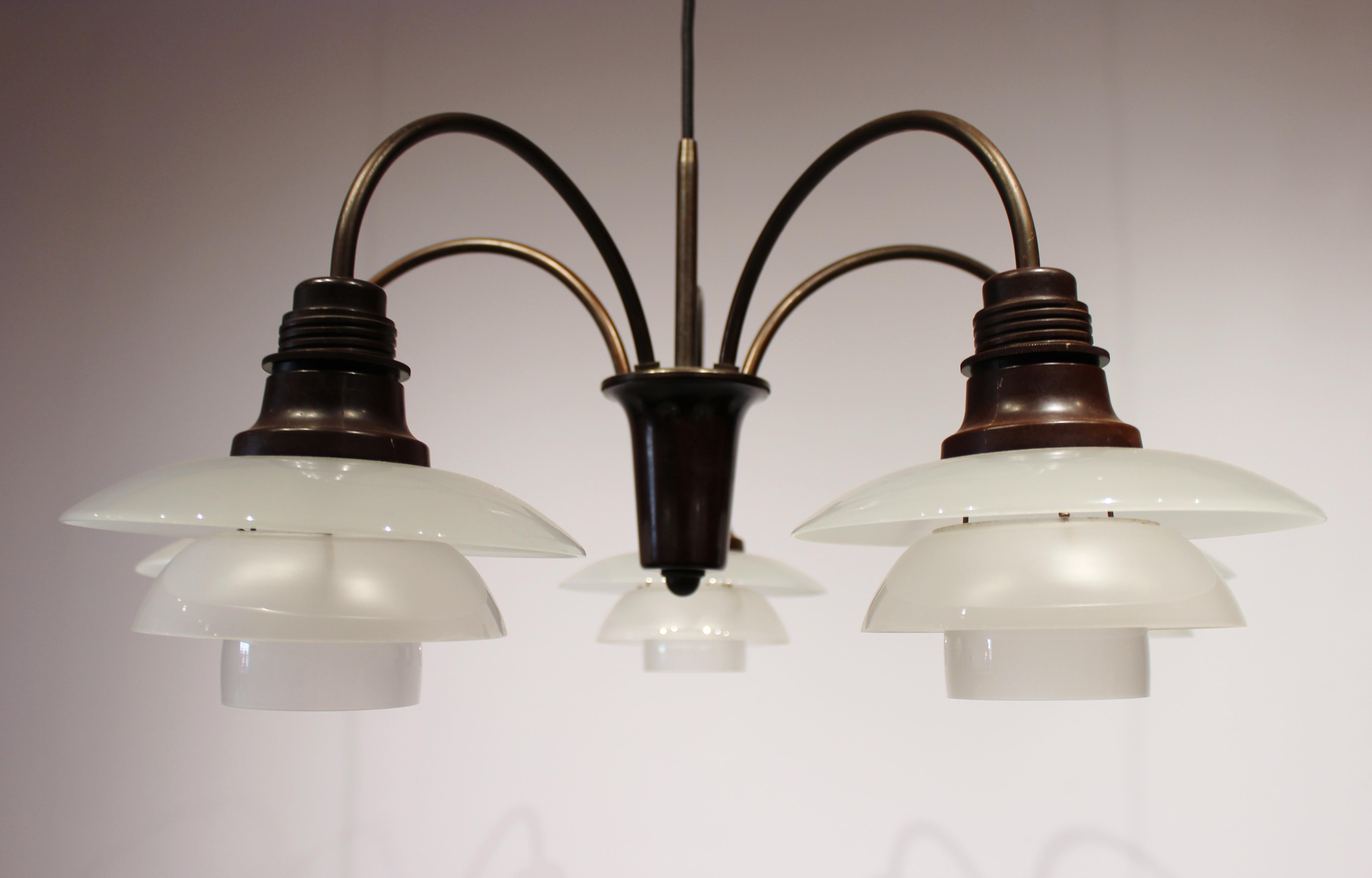Burnished Cascade Chandelier by Poul Henningsen and Louis Poulsen, 20th Century