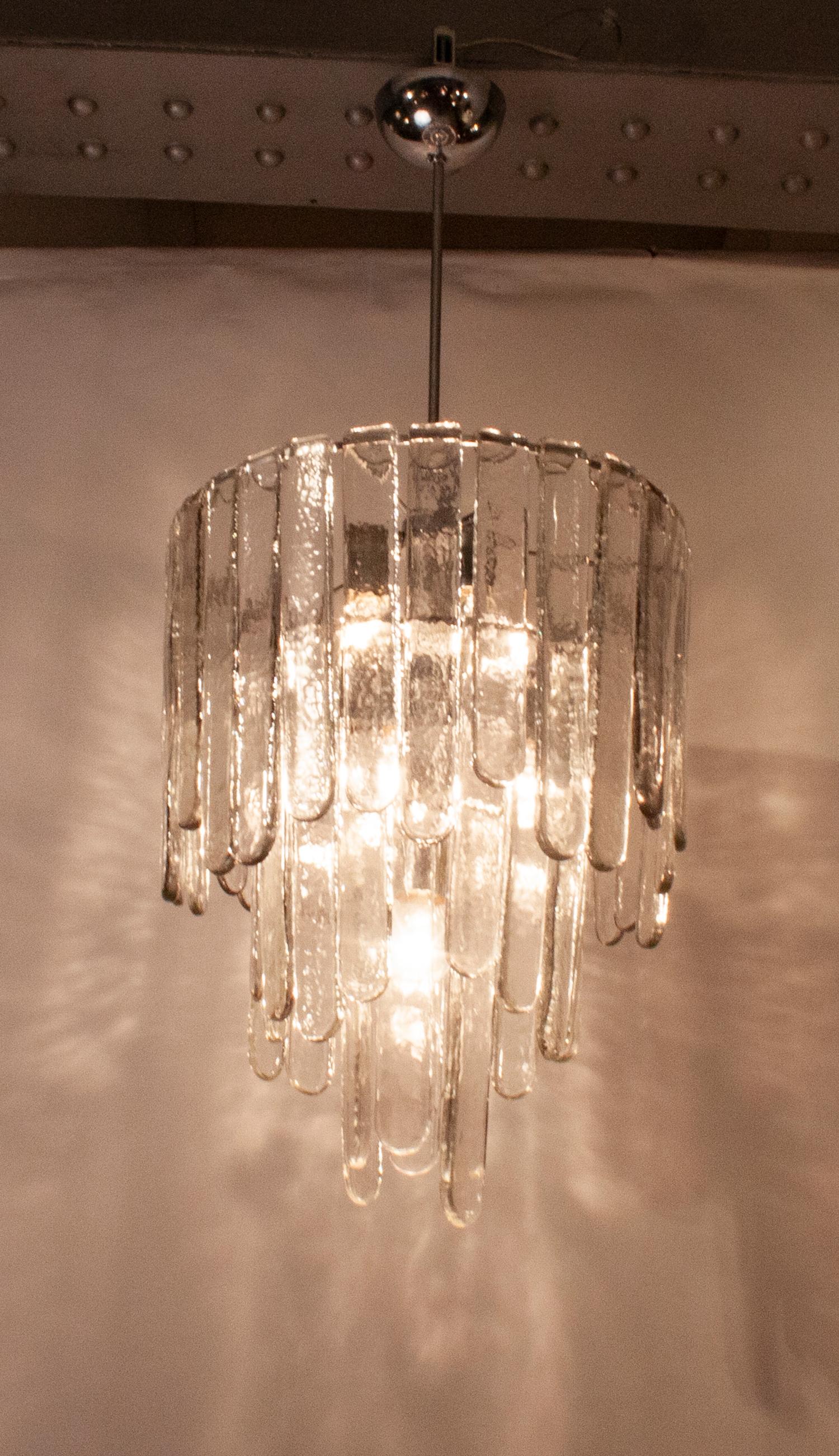 Late 20th Century Cascade Chandelier Lamp by Carlo Nason for Mazzega, Italy, 1970's