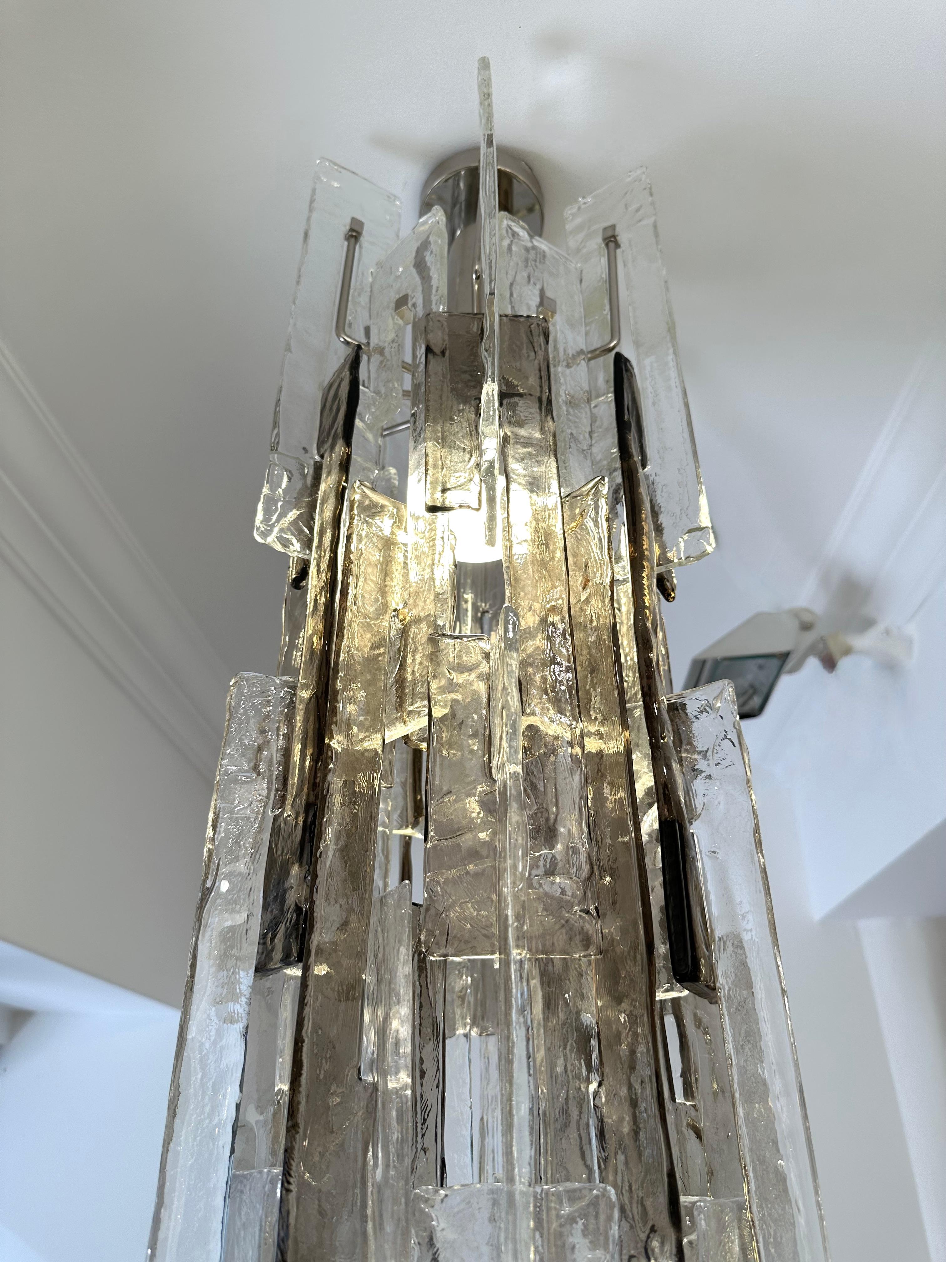 Mid-Century Modern Cascade Chandelier Murano Glass Ls101 by Carlo Nason for Mazzega, Italy, 1970s For Sale