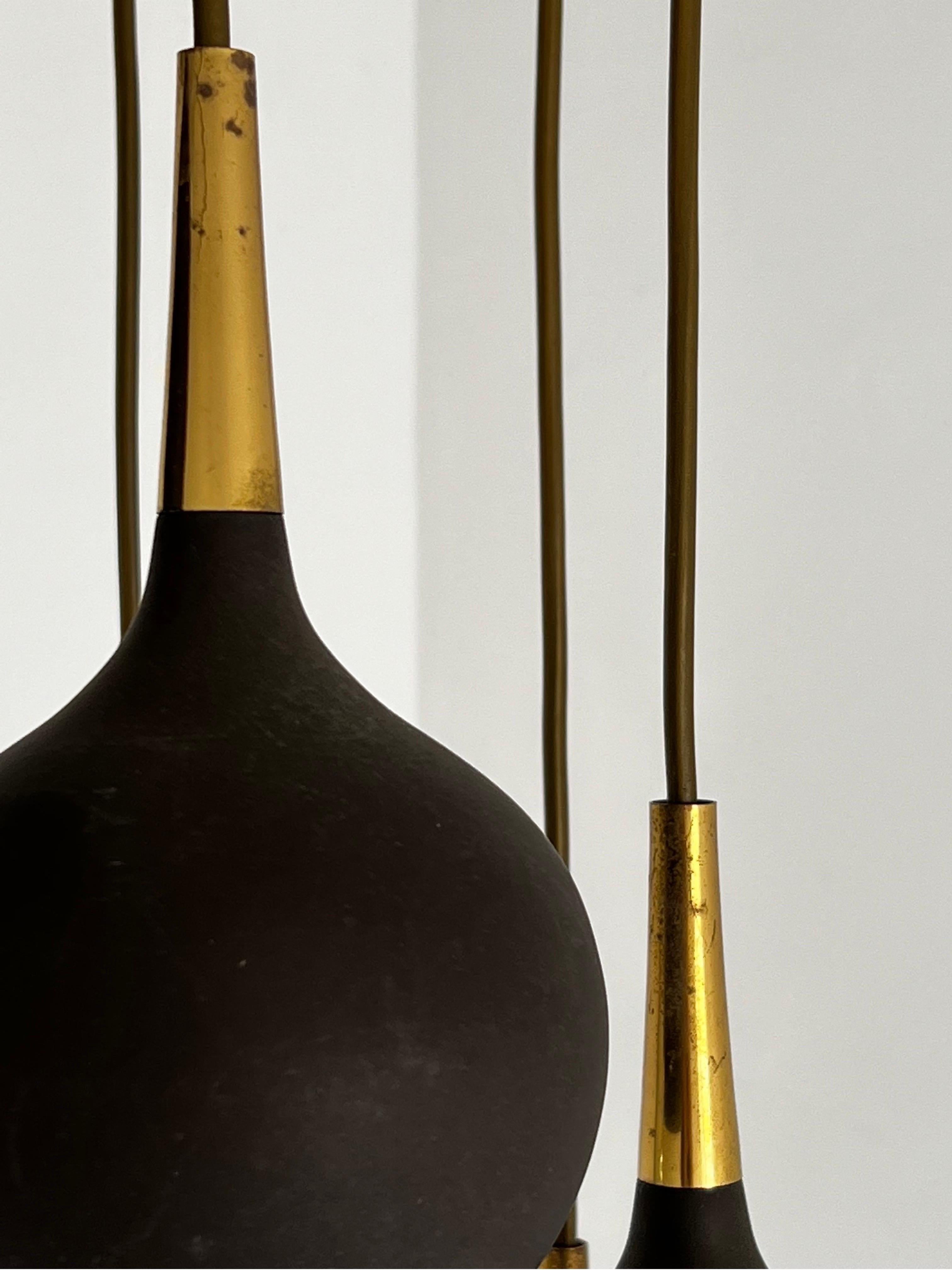 Cascade Chandelier with Brass Details by Hans Agne Jakobsson, Sweden For Sale 5