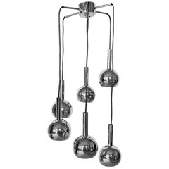 Cascade Chromed Pendant Lamp from Wortmann 
Filz, 1970s