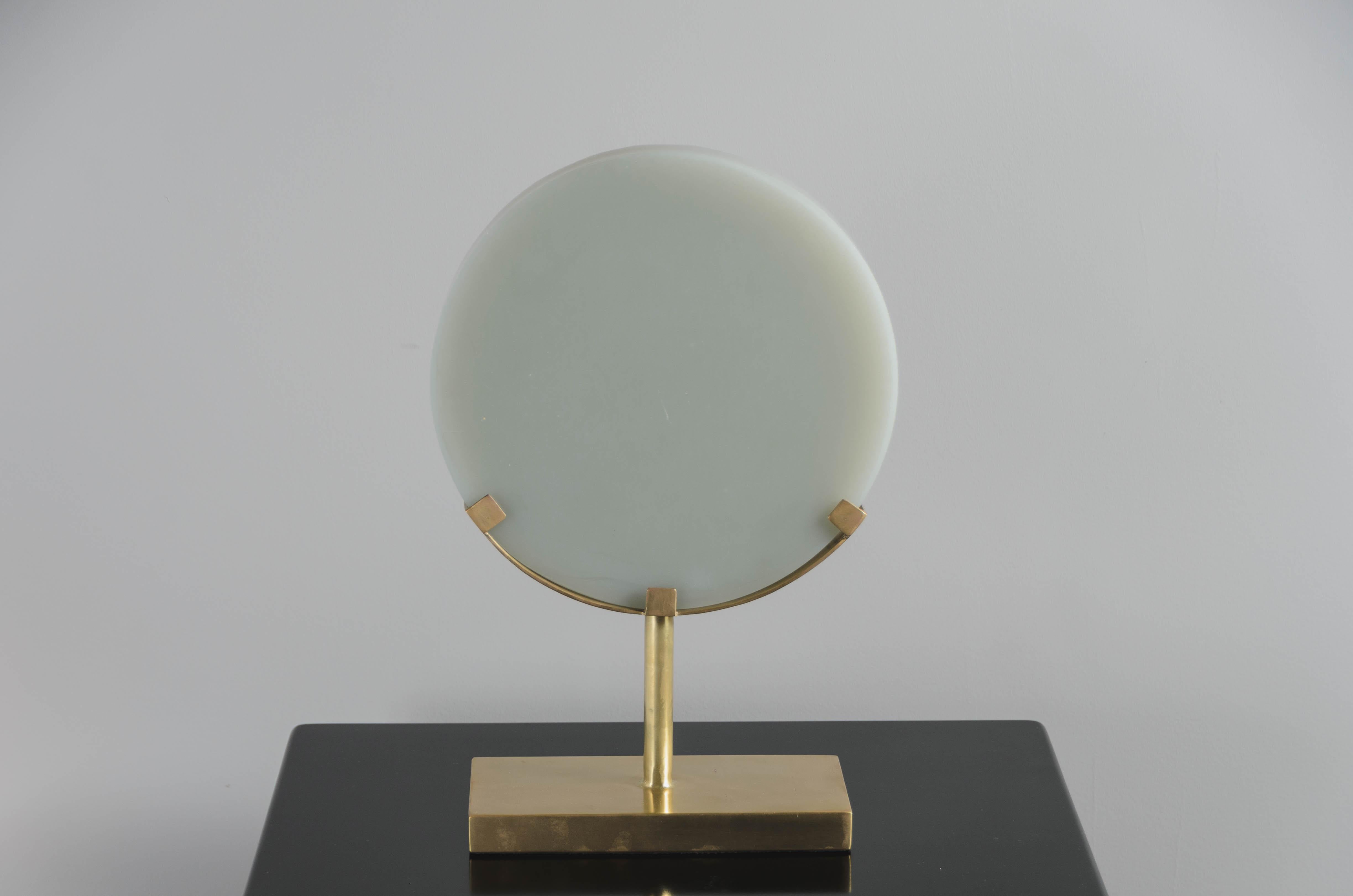 Contemporary Cascade Design Grey Peking Glass Disc on Stand by Robert Kuo, Limited Edition For Sale
