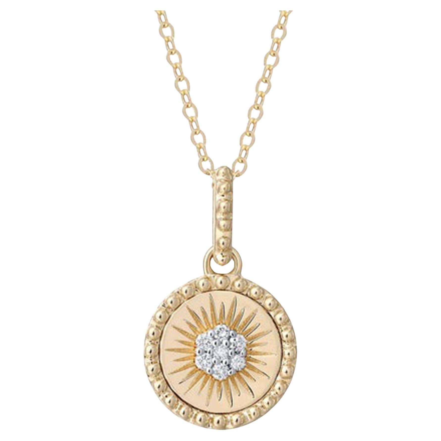 Cascade Diamond 14K (or 18k upon request) Yellow Gold Pendant Necklace
