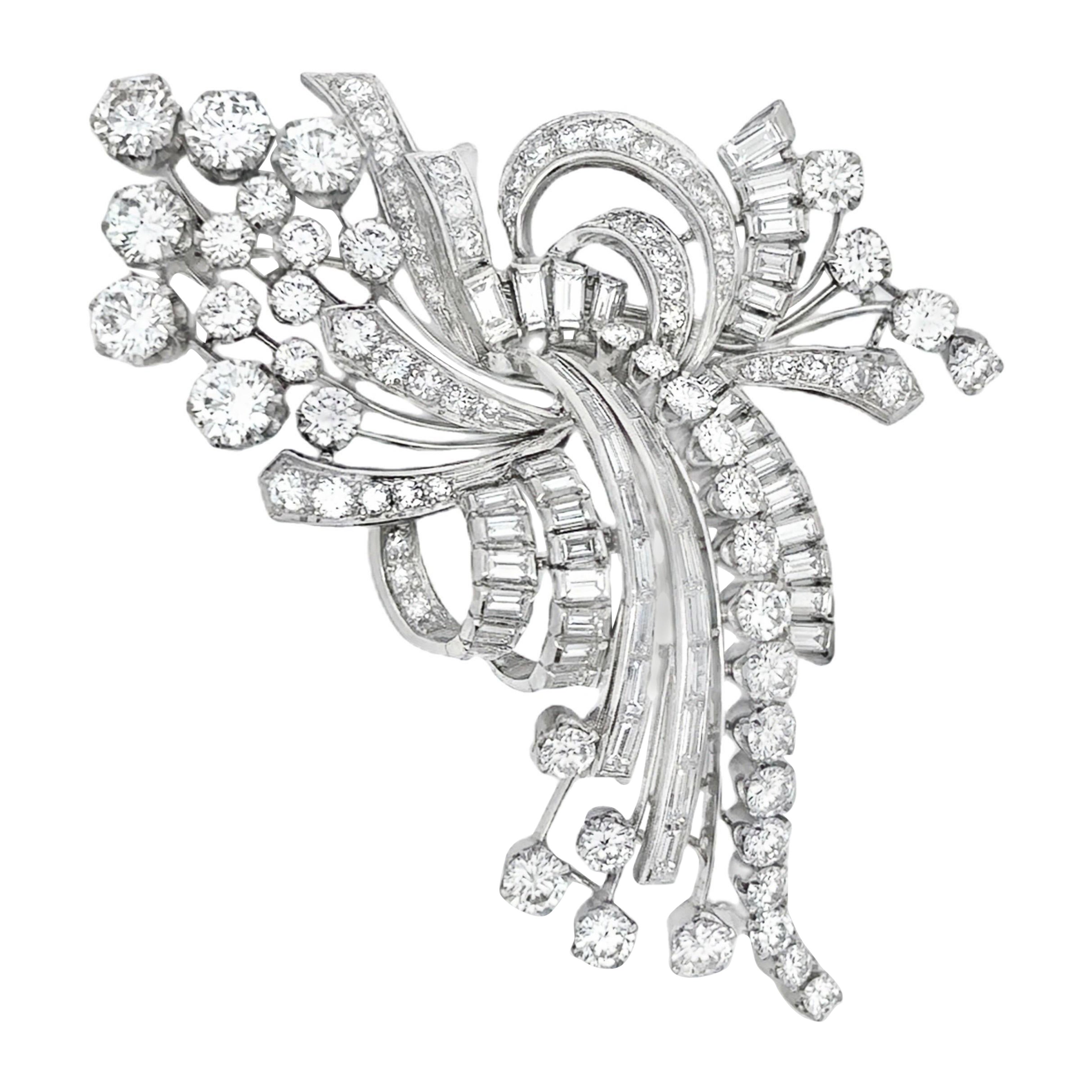 Cascade Diamond Brooch