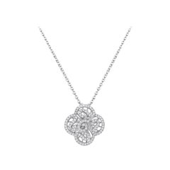 Cascade Diamond 18 Karat White Gold Pendant Necklace