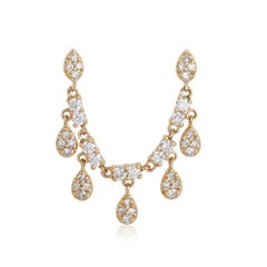 Cascade Drops 14K (or 18k upon request) Yellow Gold Teardrop Diamond Earrings