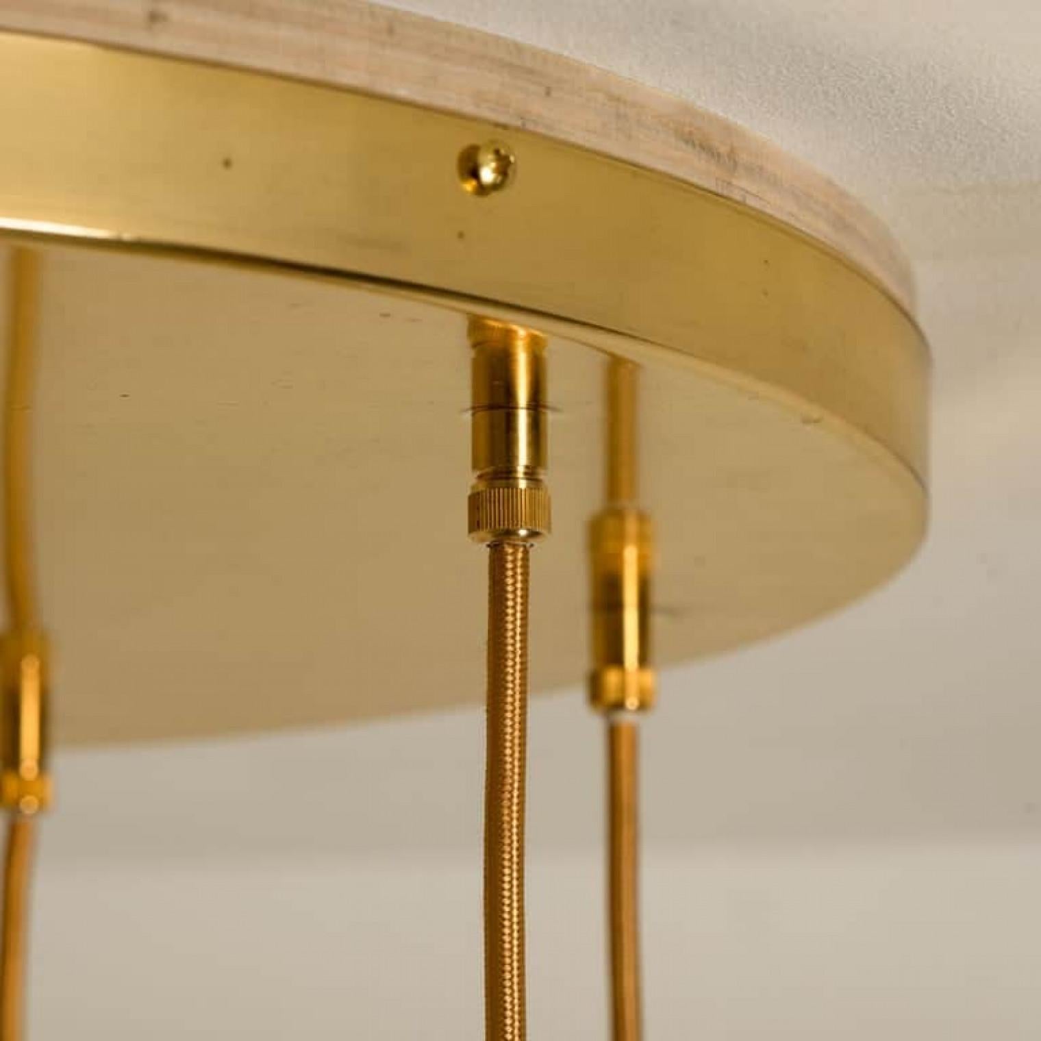 Cascade Fixture with Eight Smoked Hand Blown Globes by Glashütte, 1970s For Sale 8