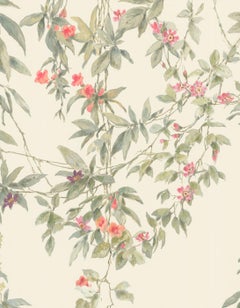 Cascade Florale Hand-painted Canvas Mural