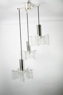 Cascade Glass Chandelier by Kaiser Germany 1960s, Germany