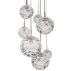 Cascade Grey Thick Murano Glass Bowls Venini Style, Different Sizes, 1960