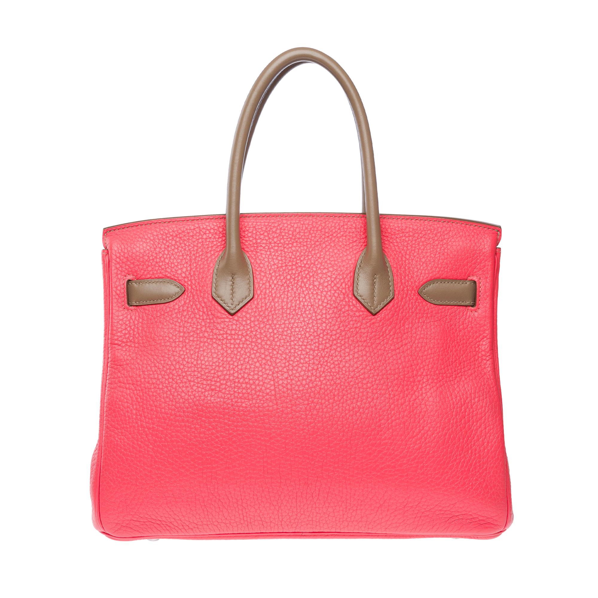 Cascade Hermes Birkin 30 in Pink Jaïpur, etoupe & Argile leather, BPHW In Excellent Condition In Paris, IDF