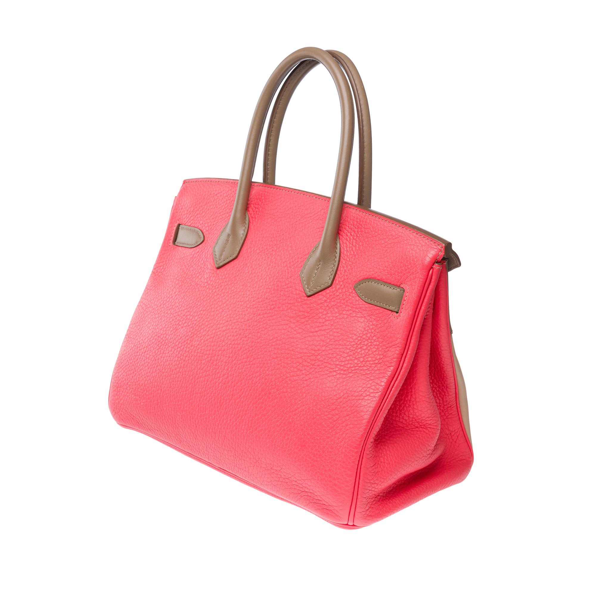 Cascade Hermes Birkin 30 in Pink Jaïpur, etoupe & Argile leather, BPHW 1
