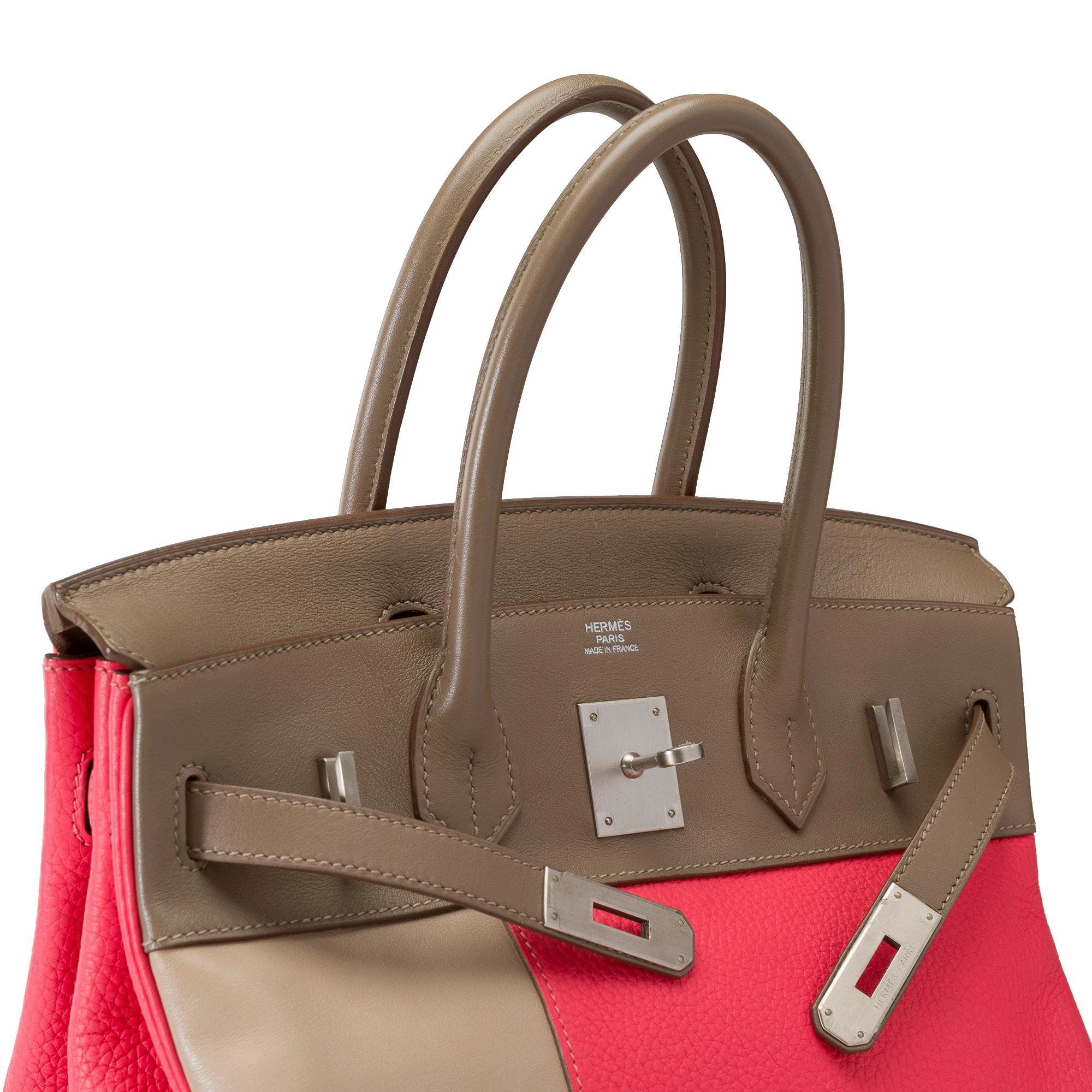 Cascade Hermes Birkin 30 in Pink Jaïpur, etoupe & Argile leather, BPHW 2