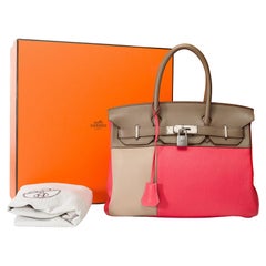 Cascade Hermes Birkin 30 in Pink Jaïpur, etoupe & Argile leather, BPHW