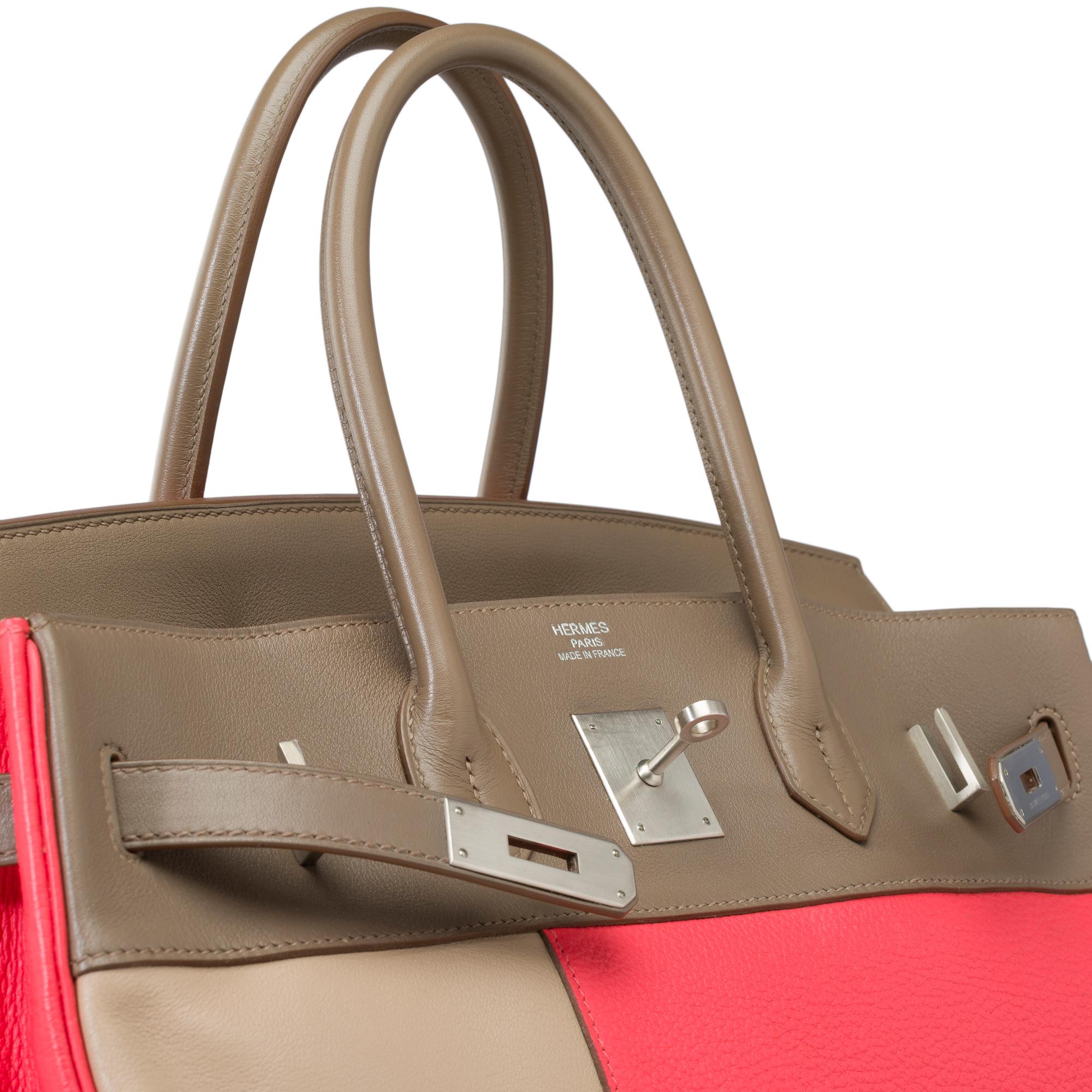Cascade Hermes Birkin 35 in Pink Jaïpur, etoupe & Argile leather, BPHW 4