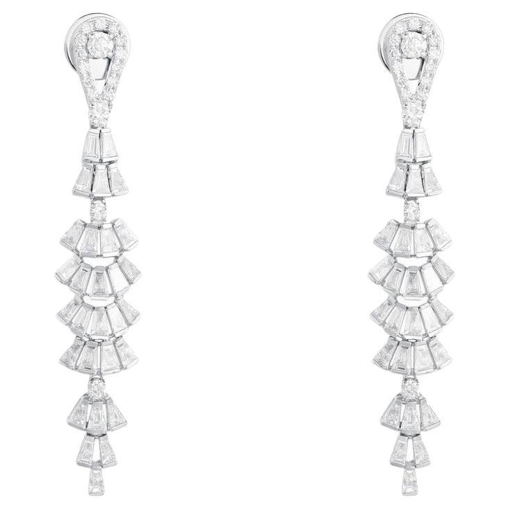 Cascade Ice 14K White Gold Diamond Drop Earrings