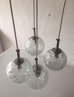Cascade Lamp by Doria with 4 Bubble Glass Globes, 1970s, Germany