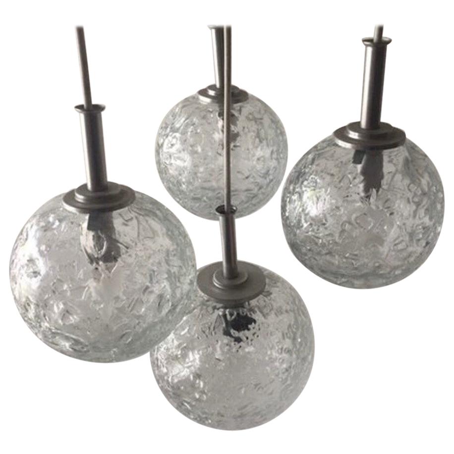 Cascade Lamp by Doria with 4 Bubble Glass Globes, 1970s, Germany For Sale