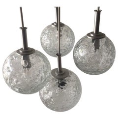 Cascade Lamp by Doria with 4 Bubble Glass Globes, 1970s, Germany