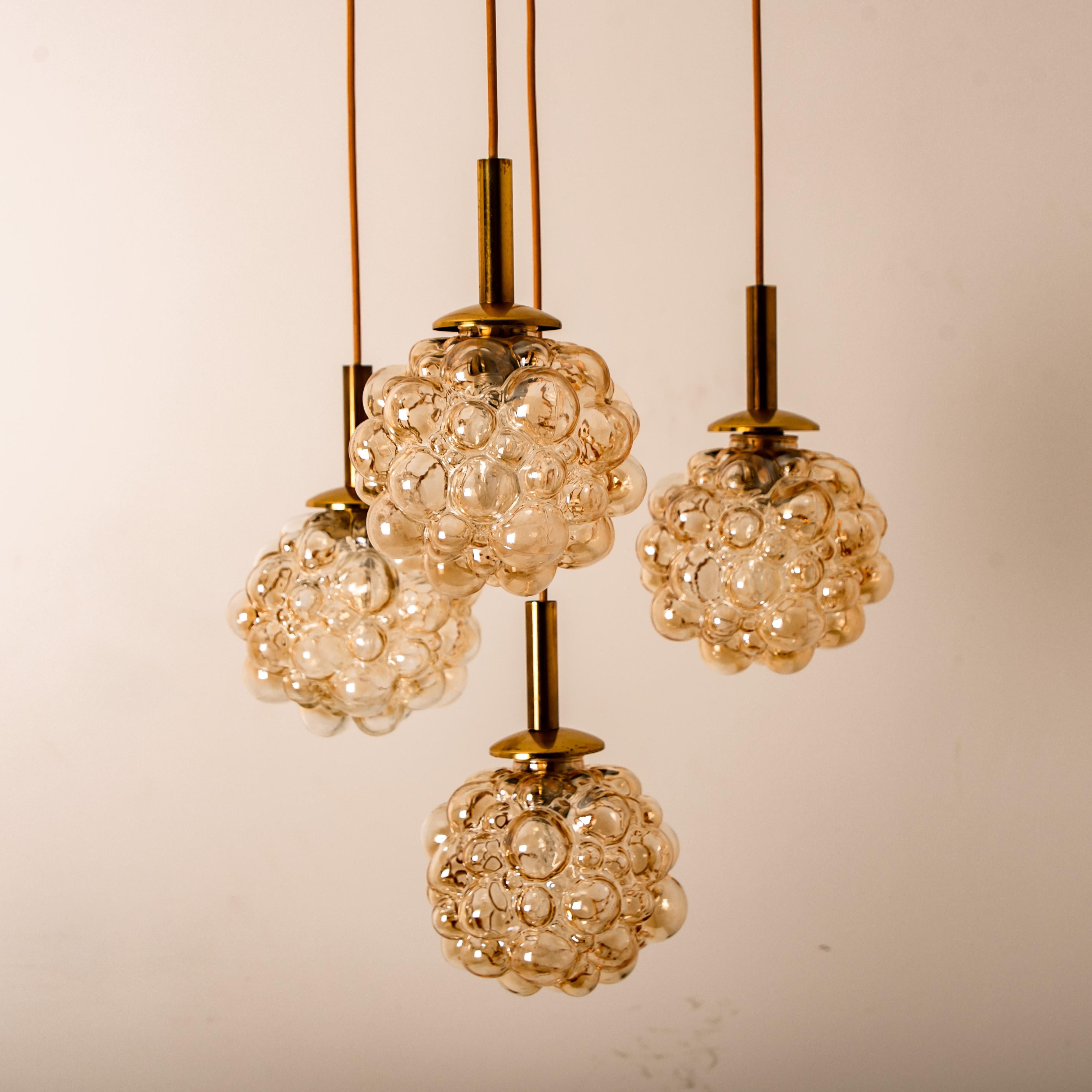 Cascade Light Fixture with Four Small Pedant Lights by Helena Tynell, 1970s 11