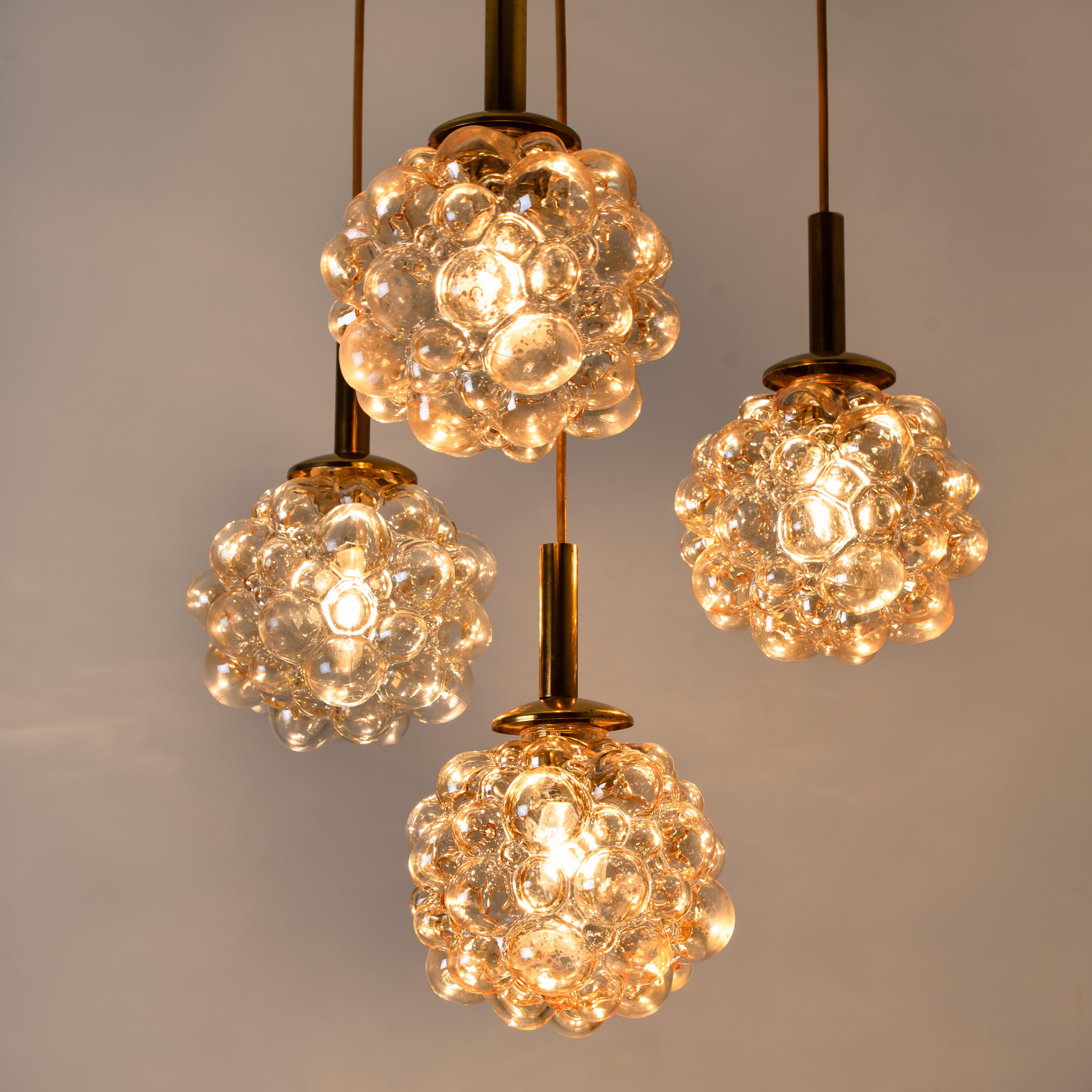 Mid-Century Modern Cascade Light Fixture with Four Small Pedant Lights by Helena Tynell, 1970s