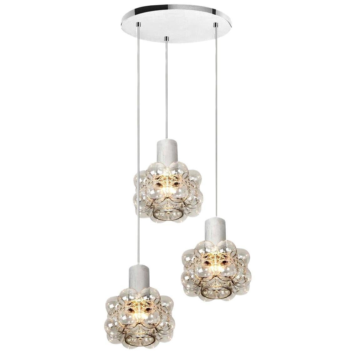 Cascade Light Fixture with Three-Pedant Lights by Helena Tynell, 1970s For Sale