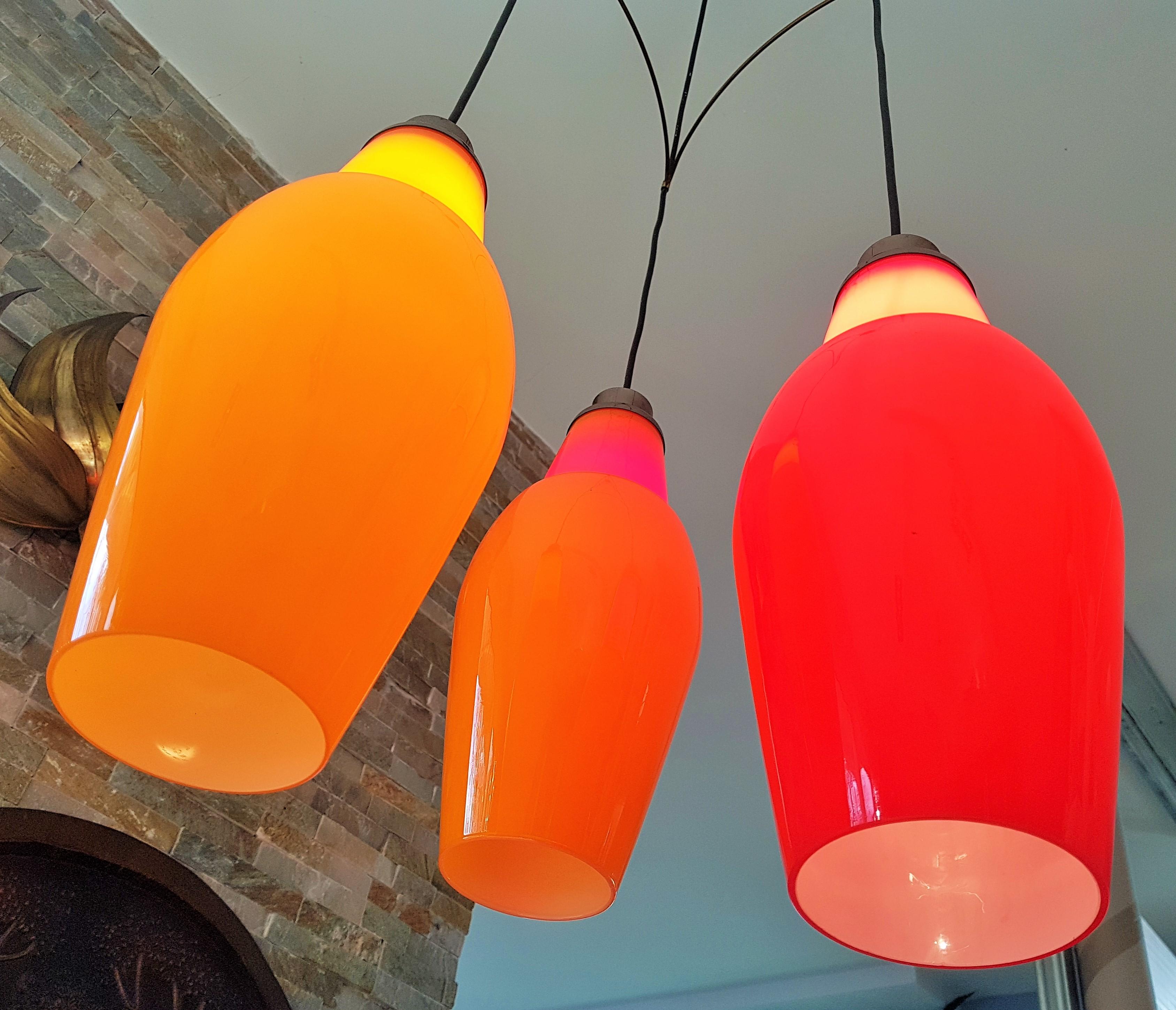 Cascade Midcentury Chandelier Pendant Multi-Color by Vistosi, Italy, 1960s For Sale 7