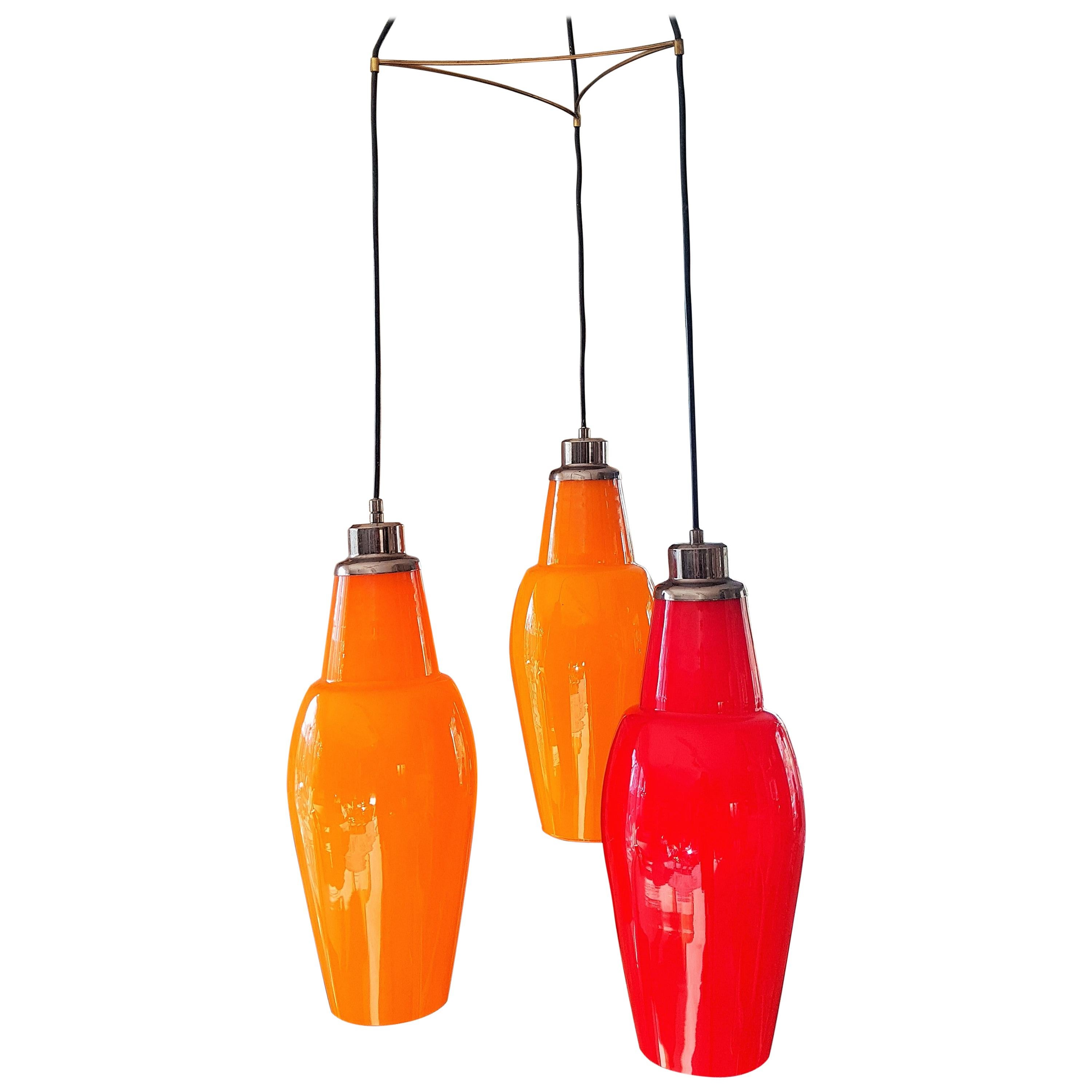 Cascade Midcentury Chandelier Pendant Multi-Color by Vistosi, Italy, 1960s For Sale