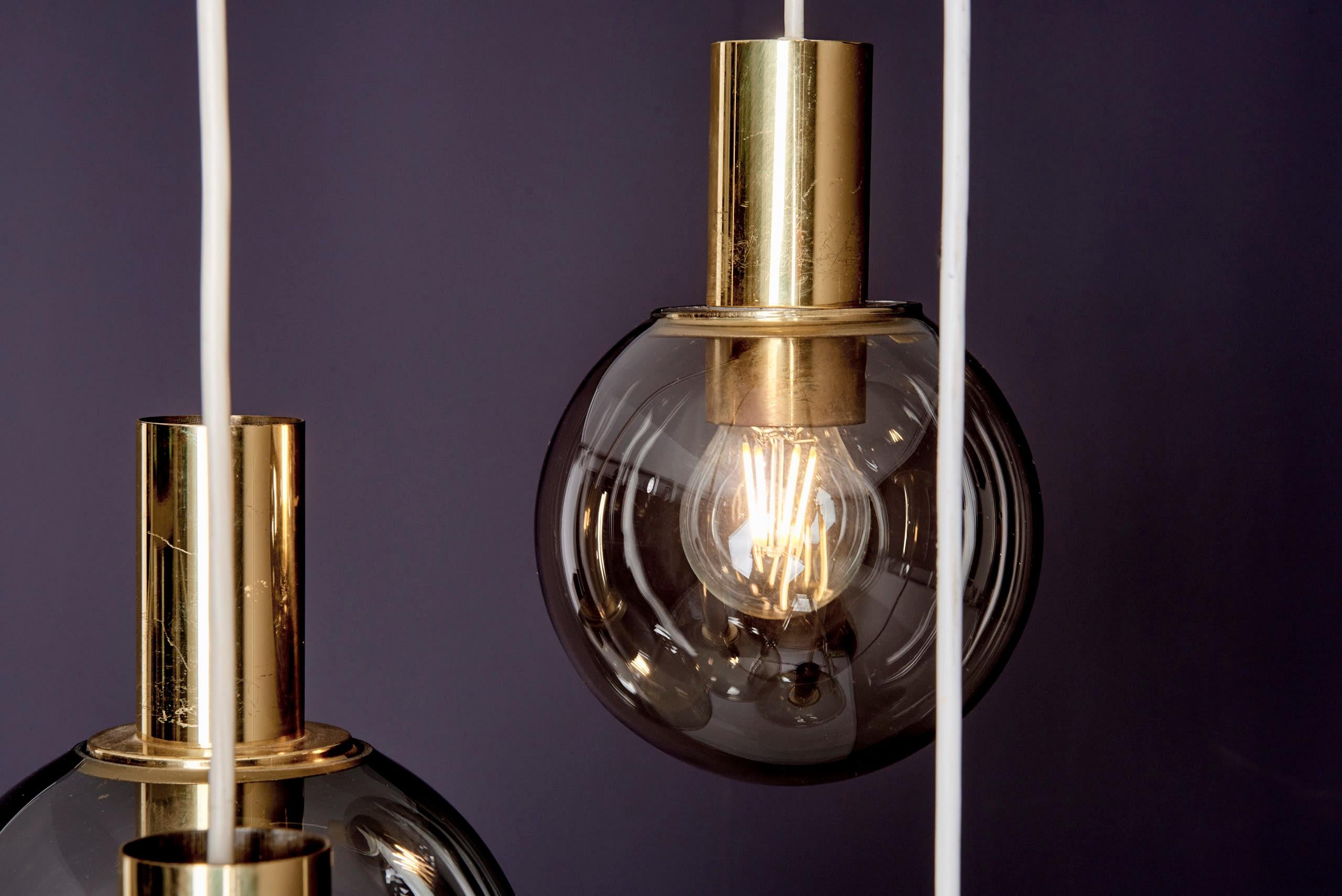Late 20th Century Cascade pendant with four globes by Glashütte Limburg #1 For Sale
