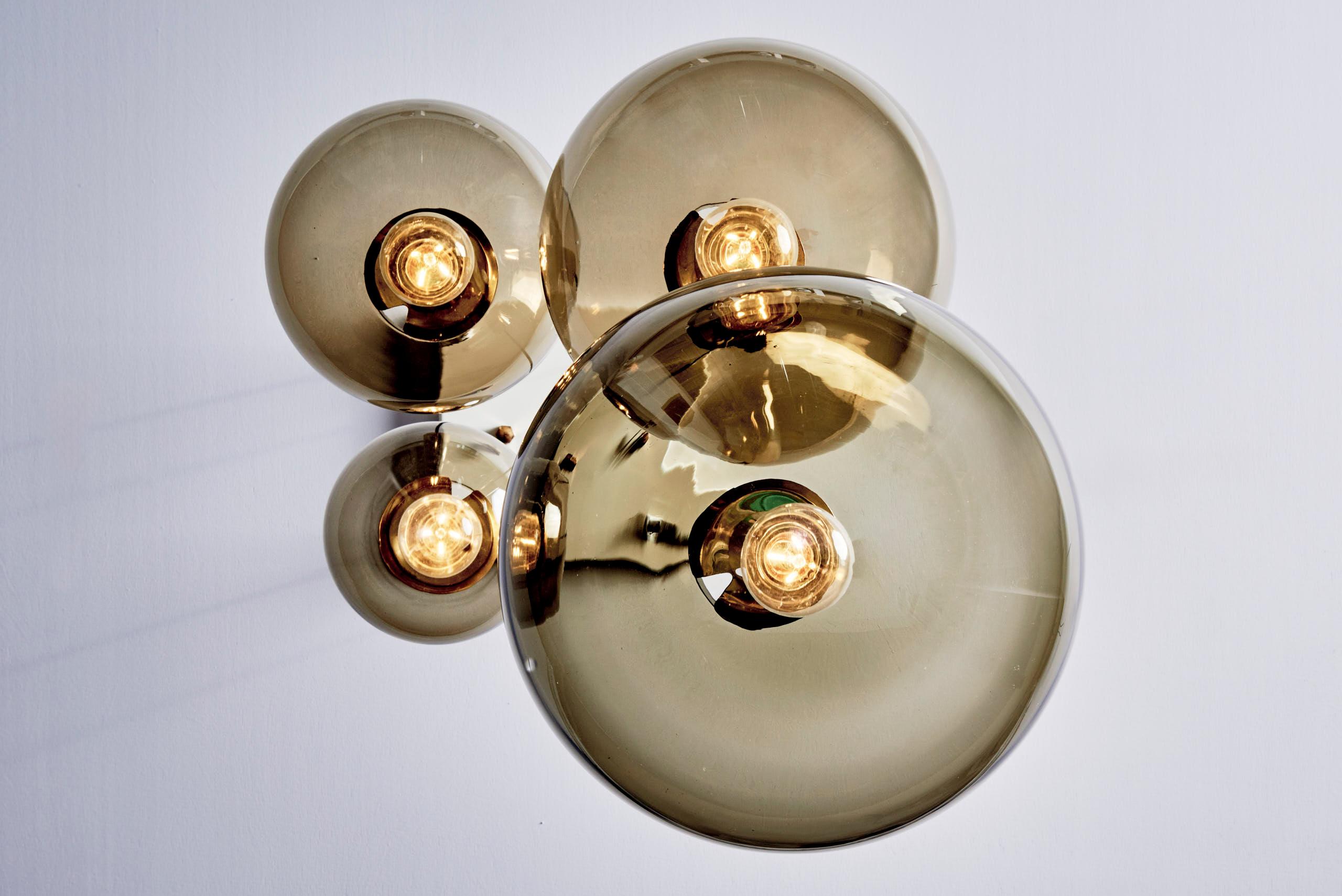 Cascade pendant with four globes by Glashütte Limburg #2 In Good Condition For Sale In Berlin, DE