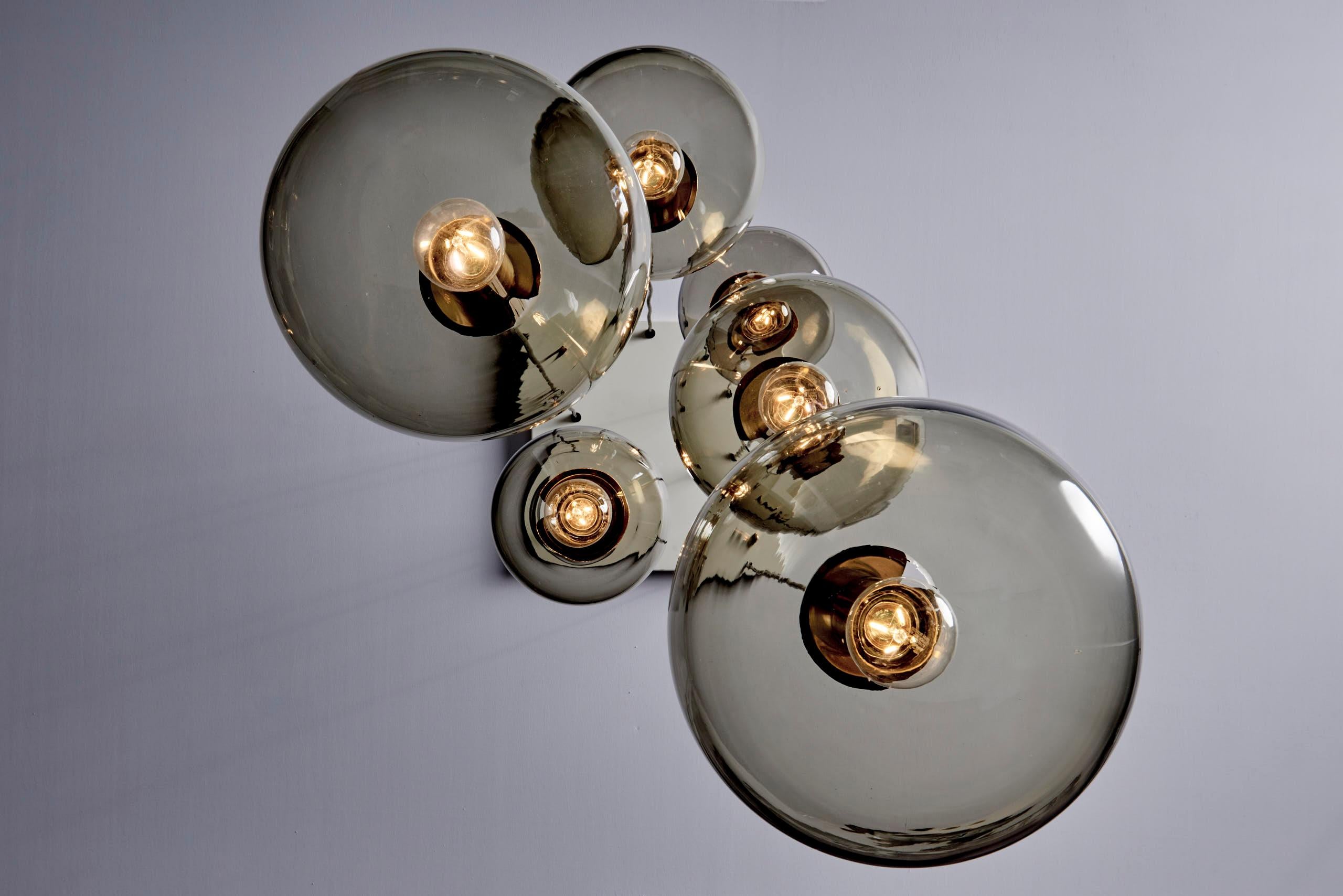 Cascade pendant with six globes by Glashütte Limburg For Sale 1
