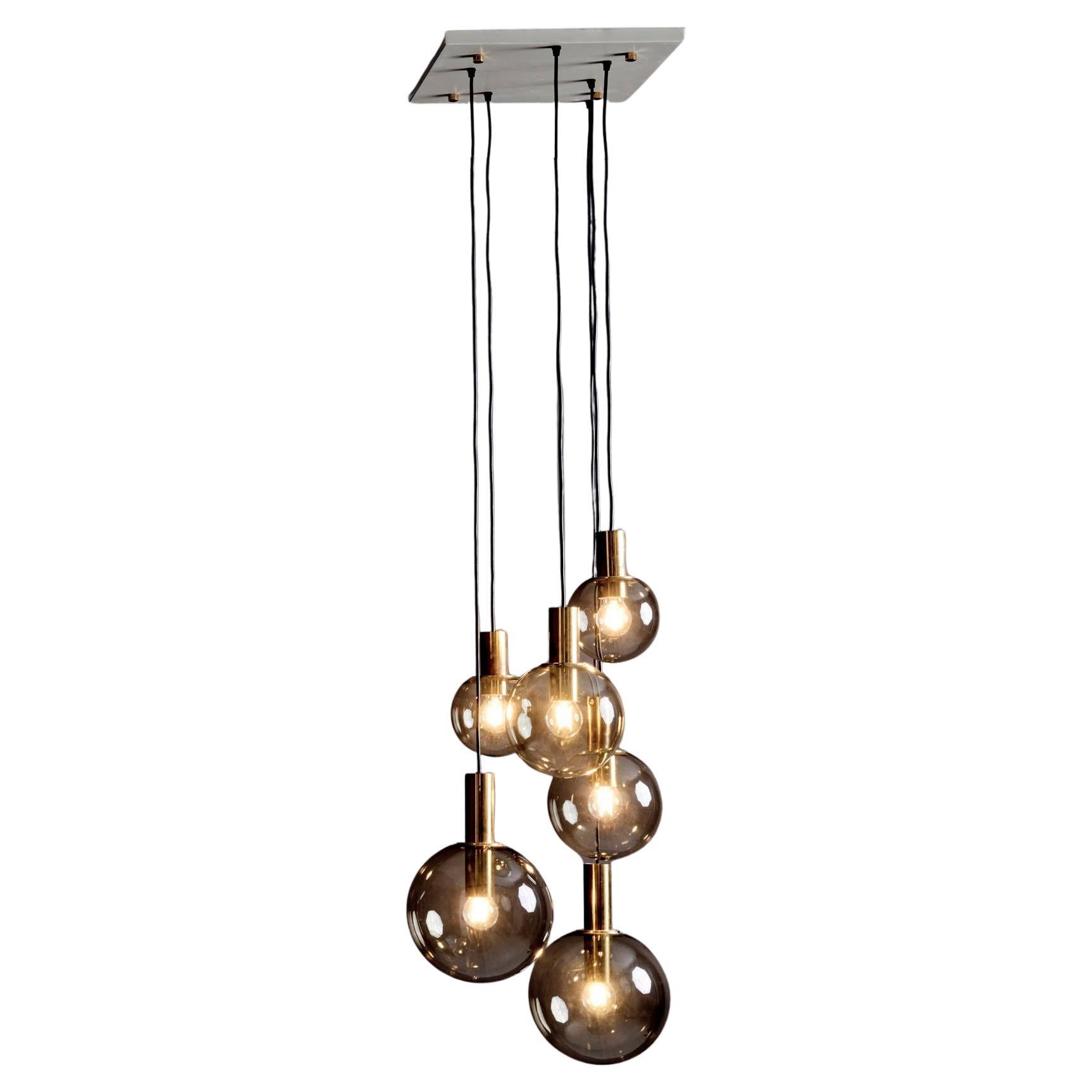 Cascade pendant with six globes by Glashütte Limburg