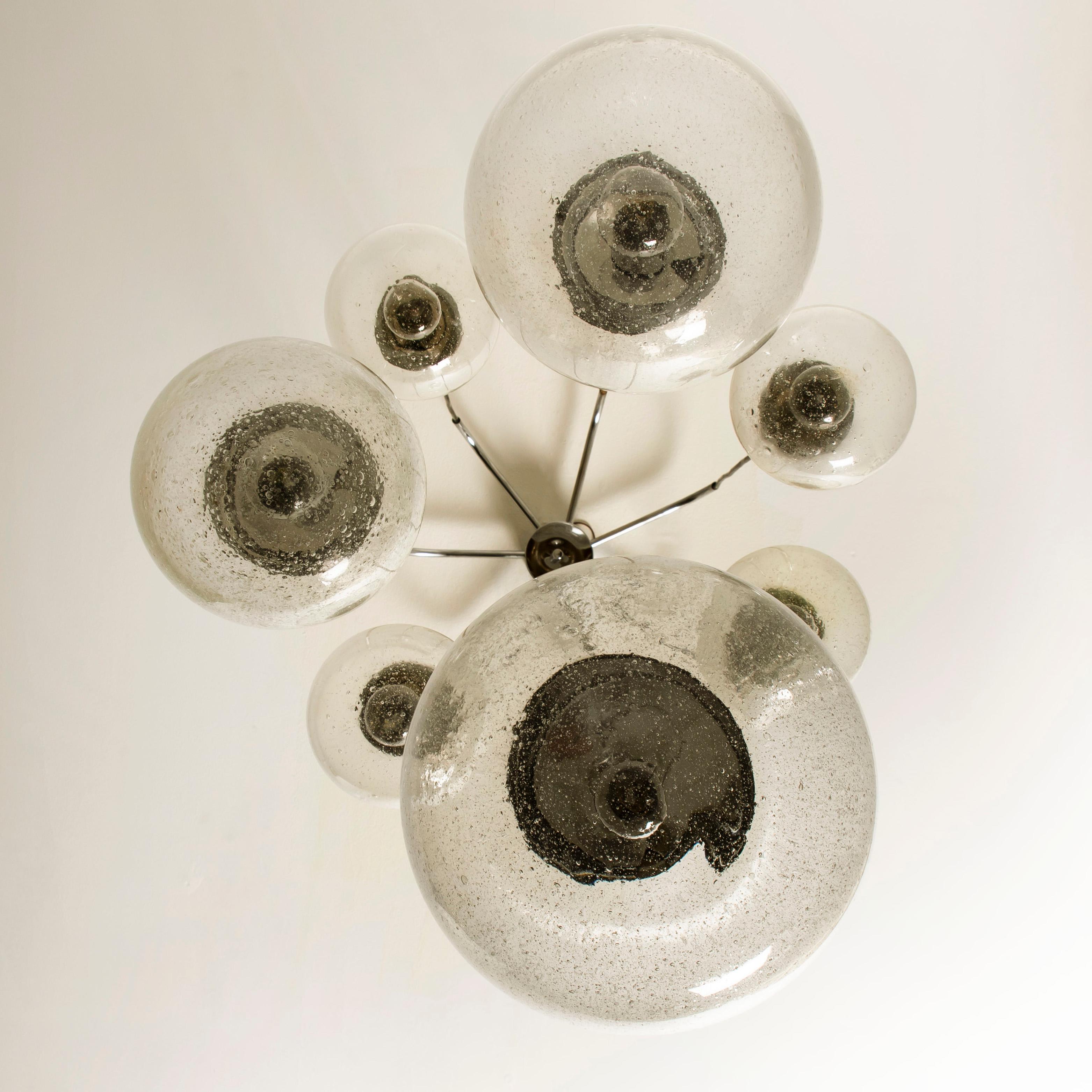 Cascade with Seven Hand Blown Globes by Glashütte Limburg For Sale 4
