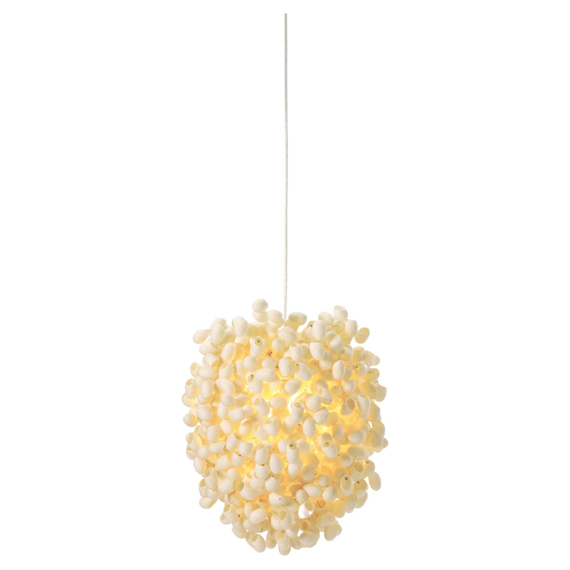 Cascadence Ceiling Light by Ango, Silk Cocoon Hand-Crafted Pendant Light