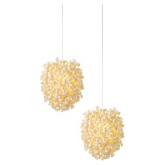 Cascadence Ceiling (set), Handcrafted Silk Cocoon Pendant Light for two pieces