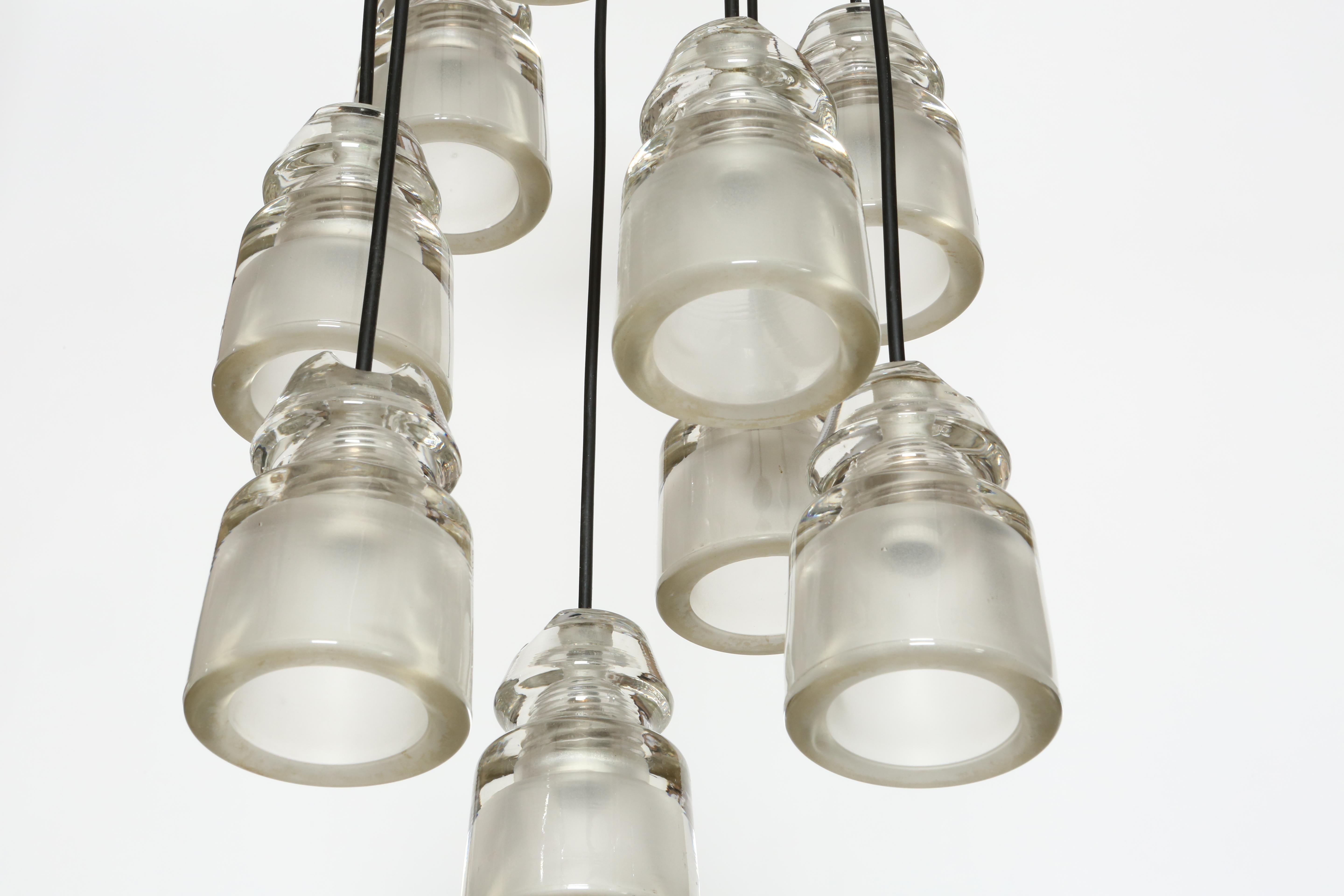 Marco Zanuso for Oluce cascading chandelier, Italy 1960s For Sale 4