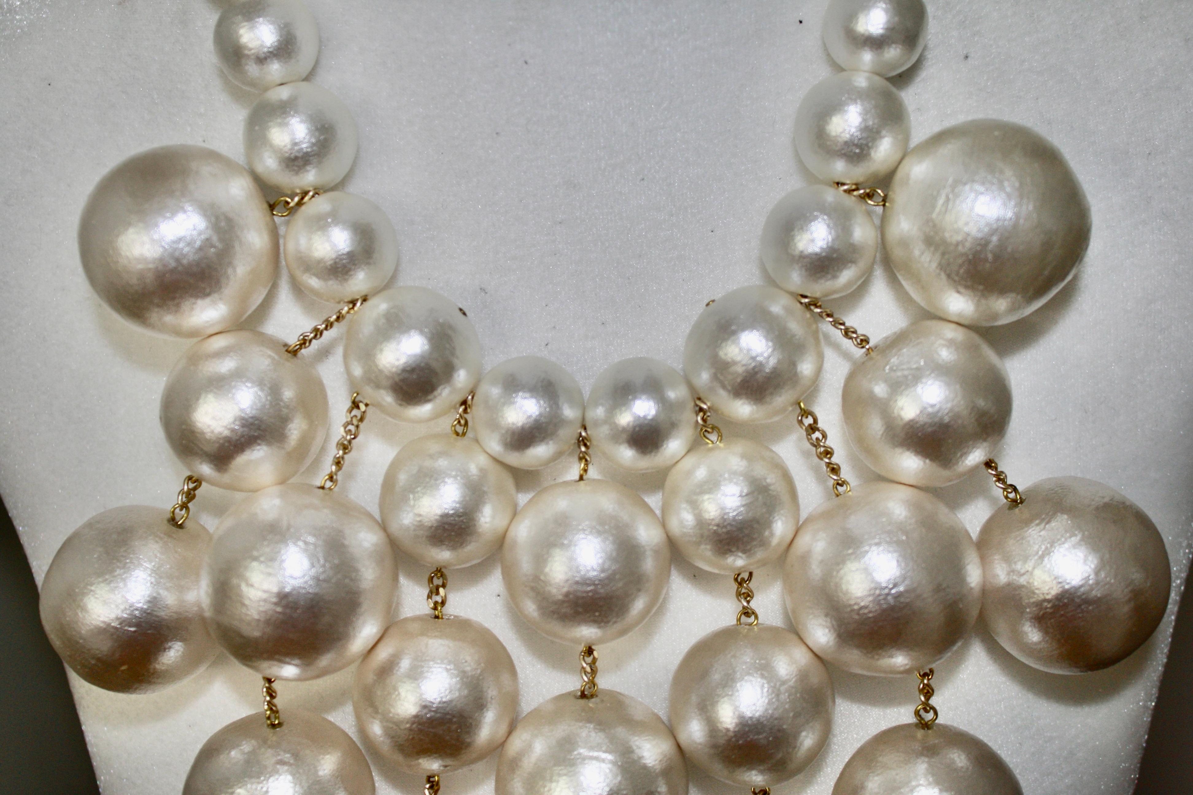 cascading pearl necklace