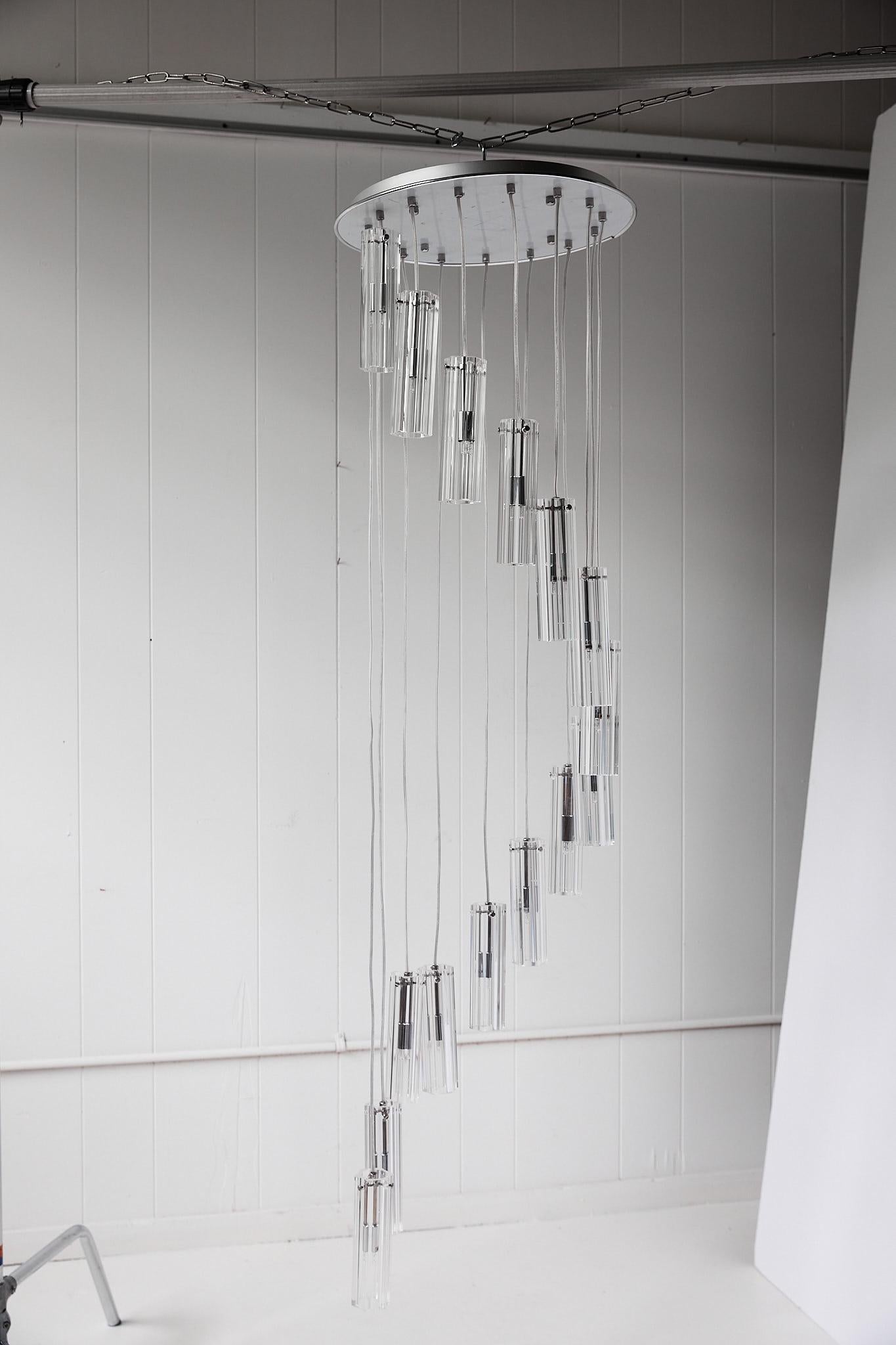 Cascading Glass Pendant Chandelier 5