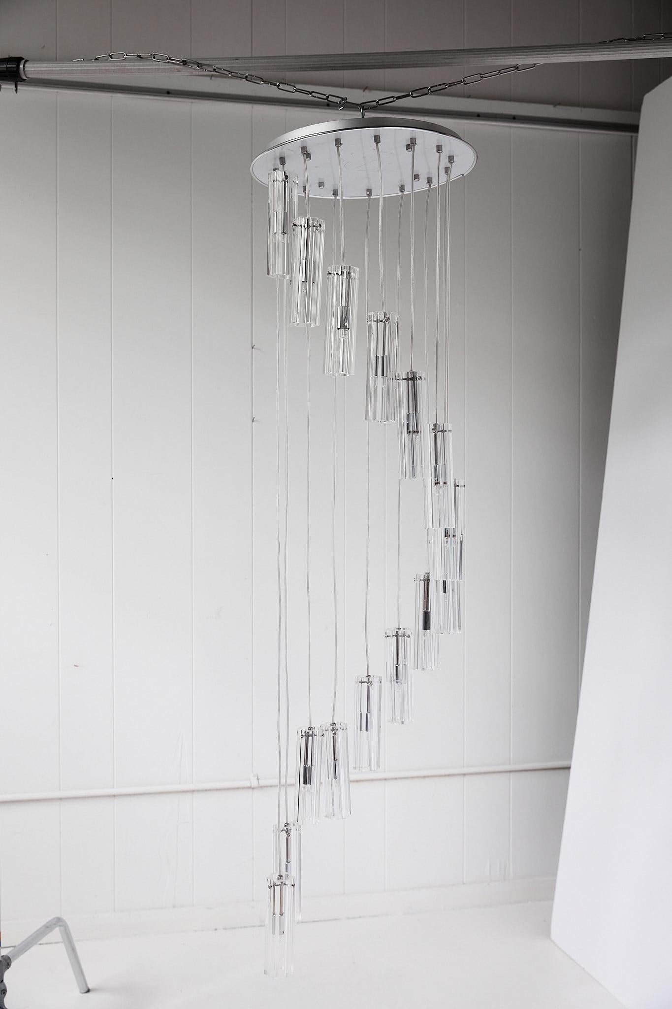 Cascading Glass Pendant Chandelier 6