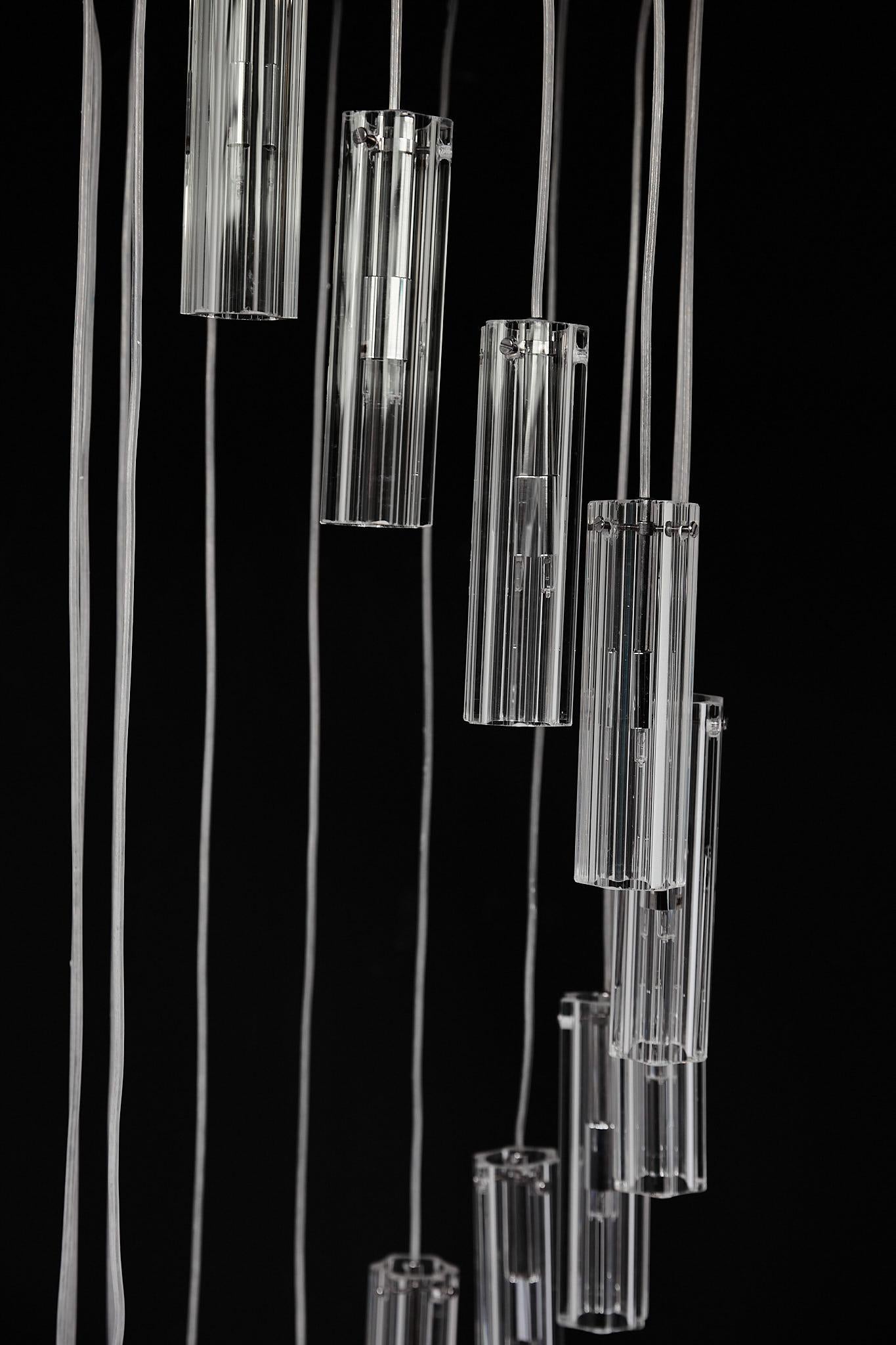 Contemporary Cascading Glass Pendant Chandelier