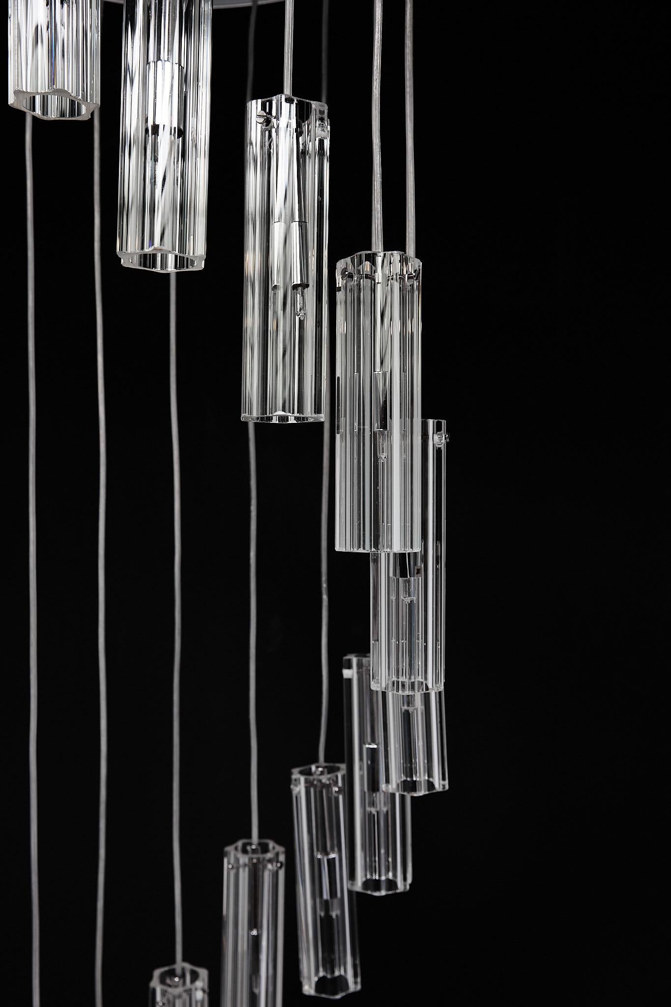 Cascading Glass Pendant Chandelier 3