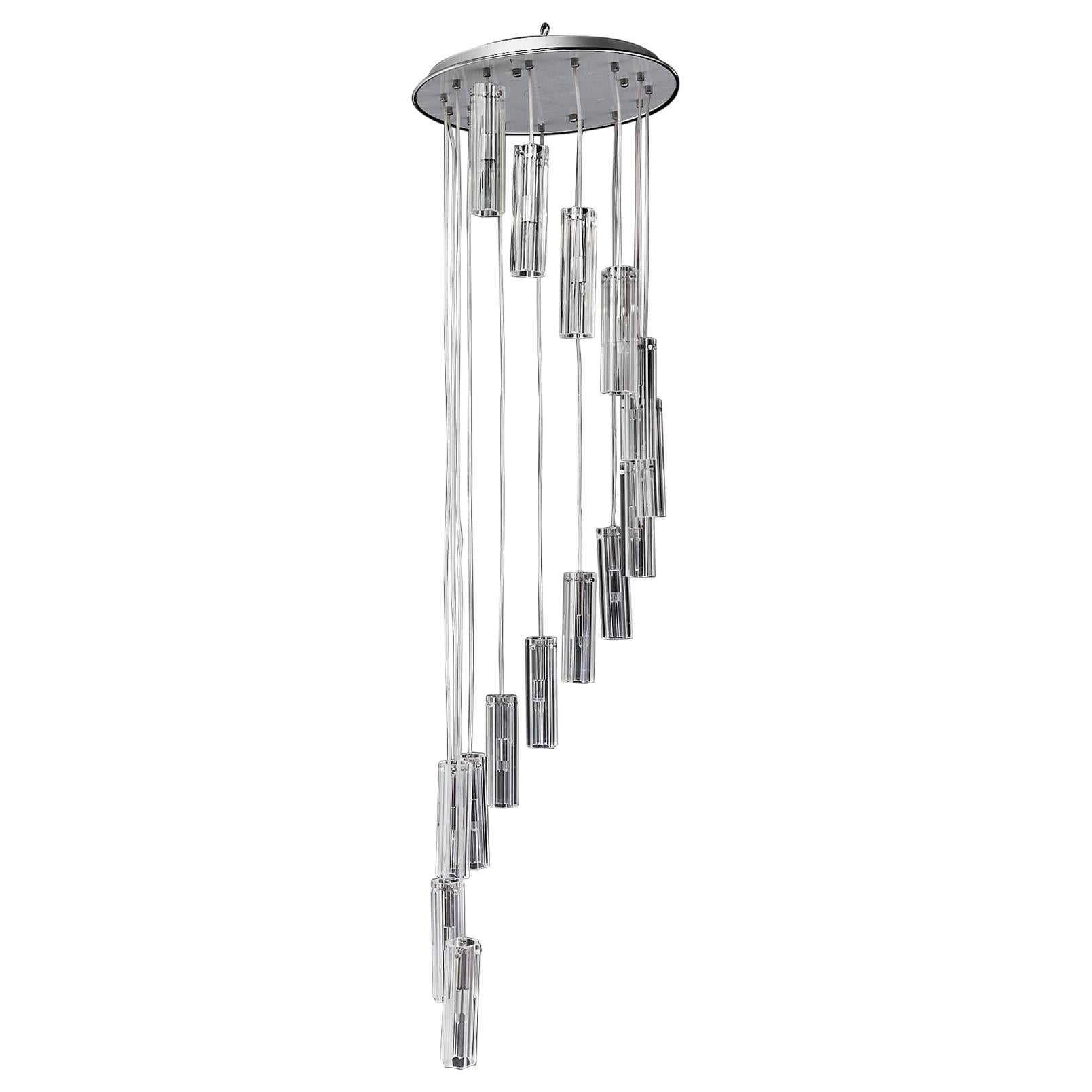 Cascading Glass Pendant Chandelier