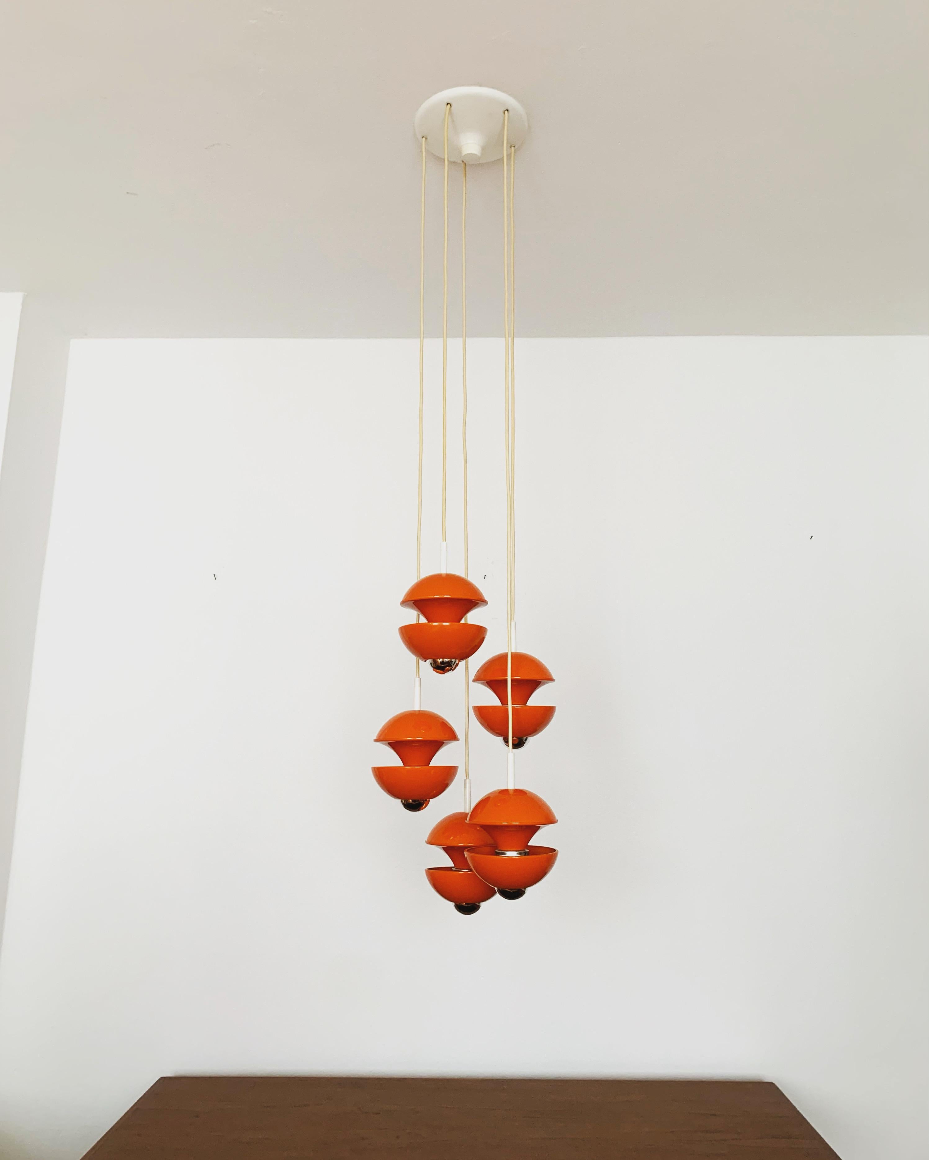 Mid-Century moderno Lampada a cascata di Klaus Hempel per Kaiser Leuchten in vendita
