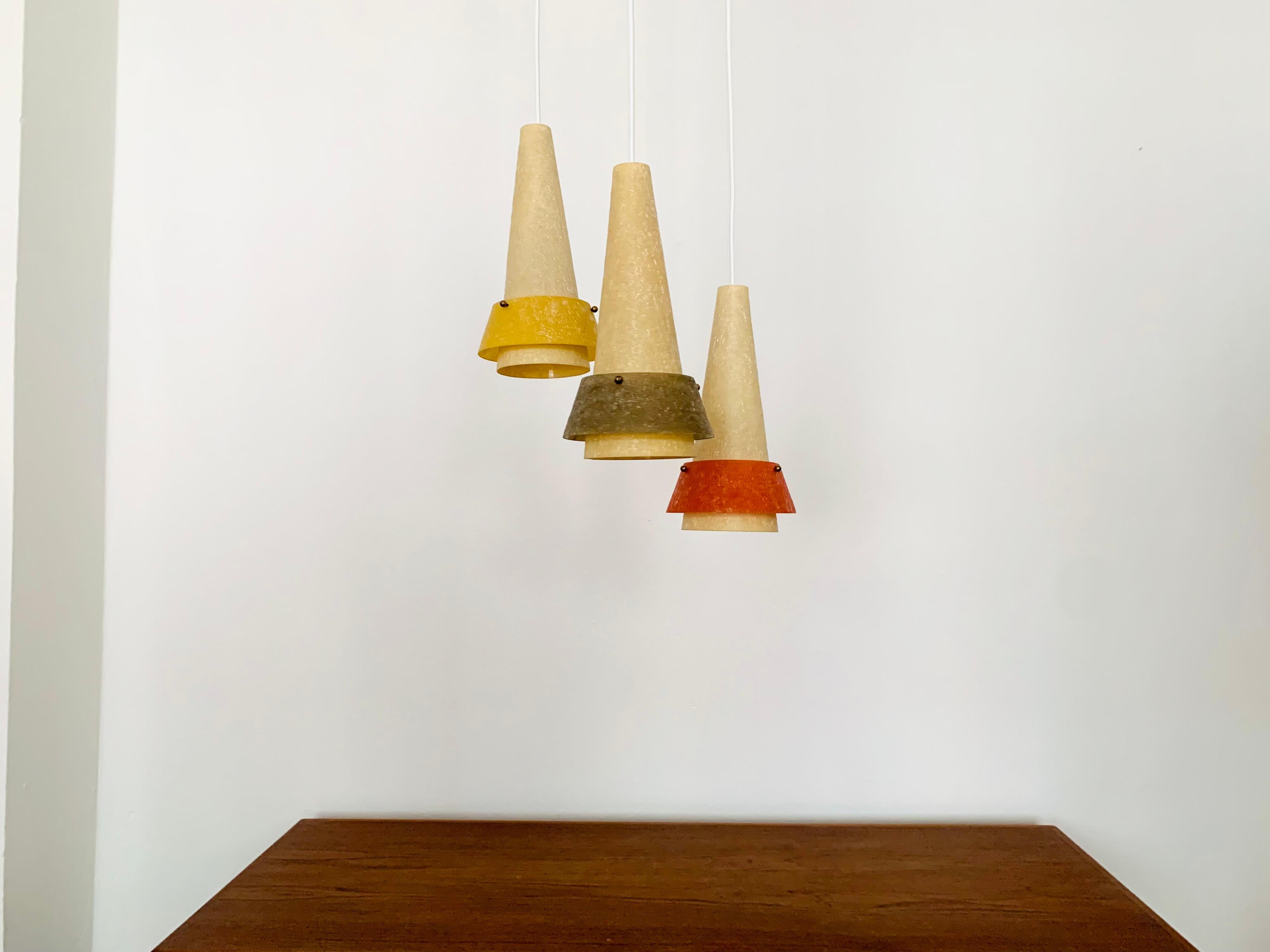 Cascading Lamp with Fiberglass Lampshades In Good Condition For Sale In München, DE