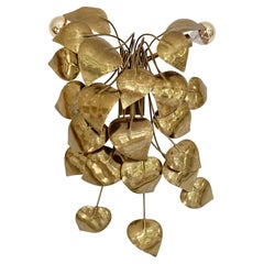 Wandleuchte mit kaskadenförmigen Goldblättern, Maison Jansen