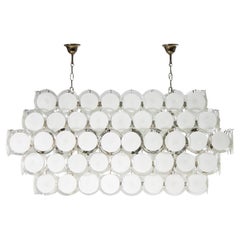 Cascading Murano Glass Disc Chandelier: A Statement of Art Deco Italian Elegance