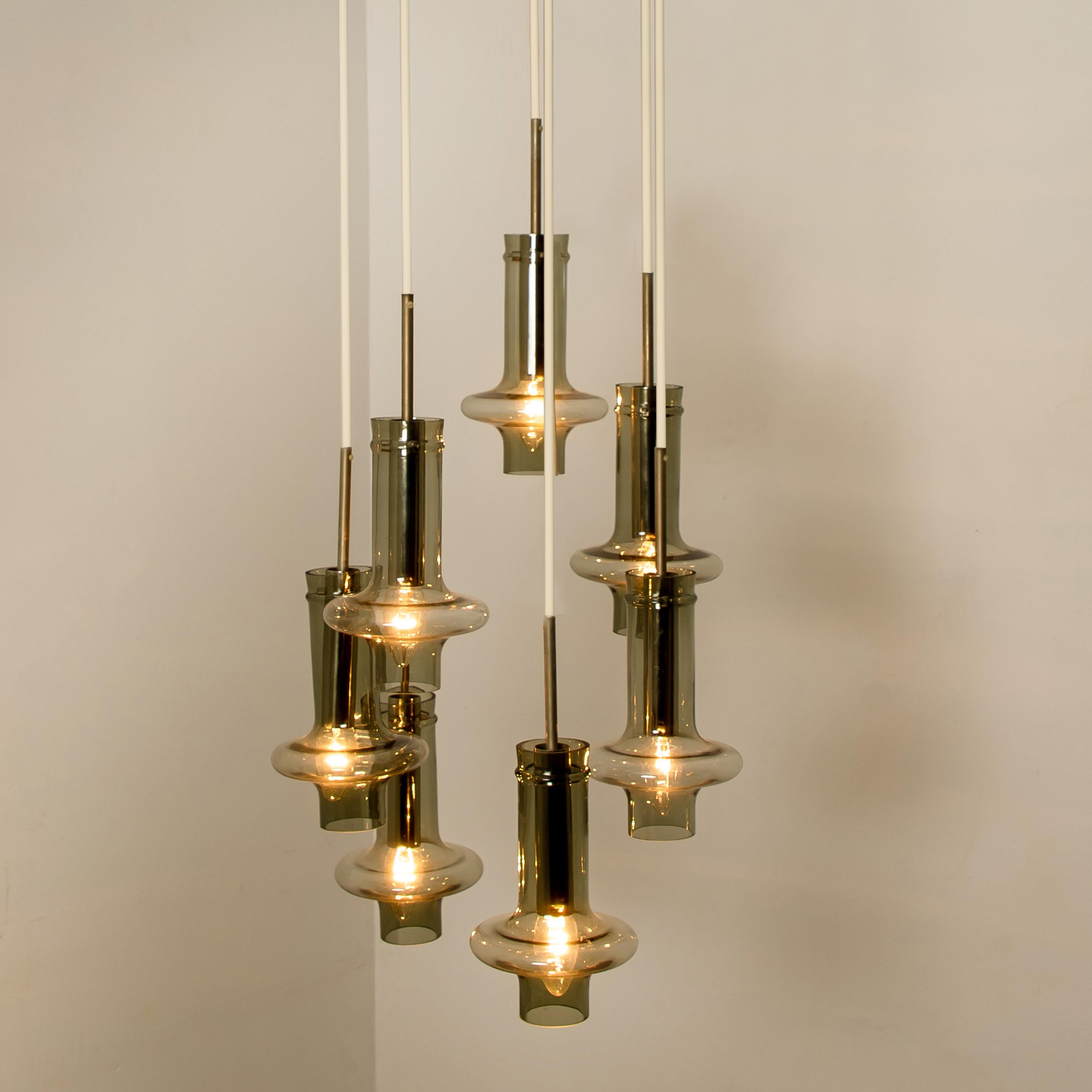 Mid-Century Modern Cascading with Organic Shaped Glass Tubes, Austria, 1960 For Sale