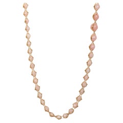 Cascading Woven Pink Opal Necklace