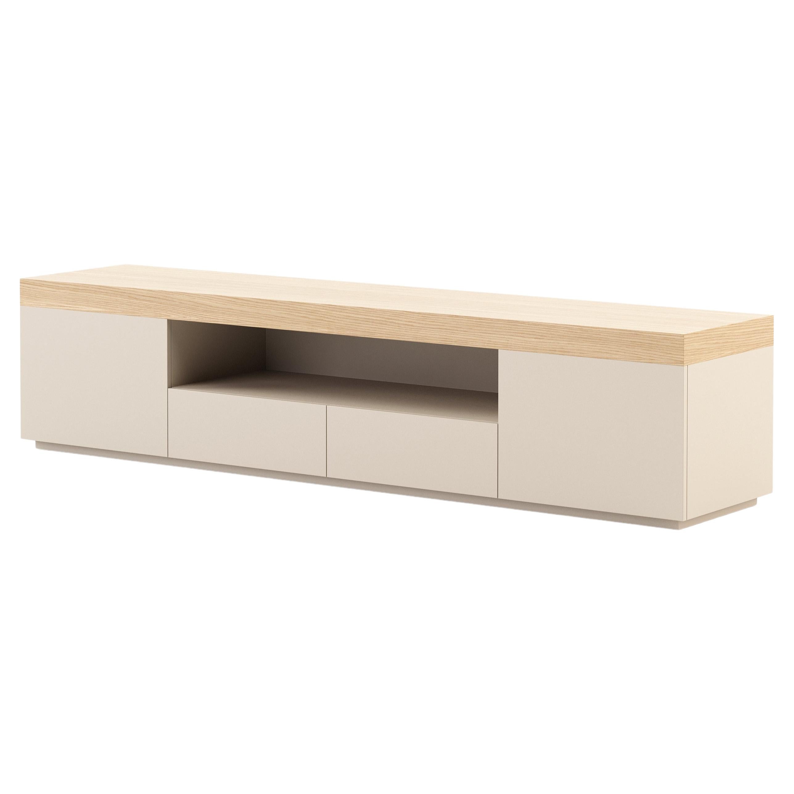 Modern Cascais Tv Cabinet made with Oak and lacquer, Handmade by Stylish Club For Sale